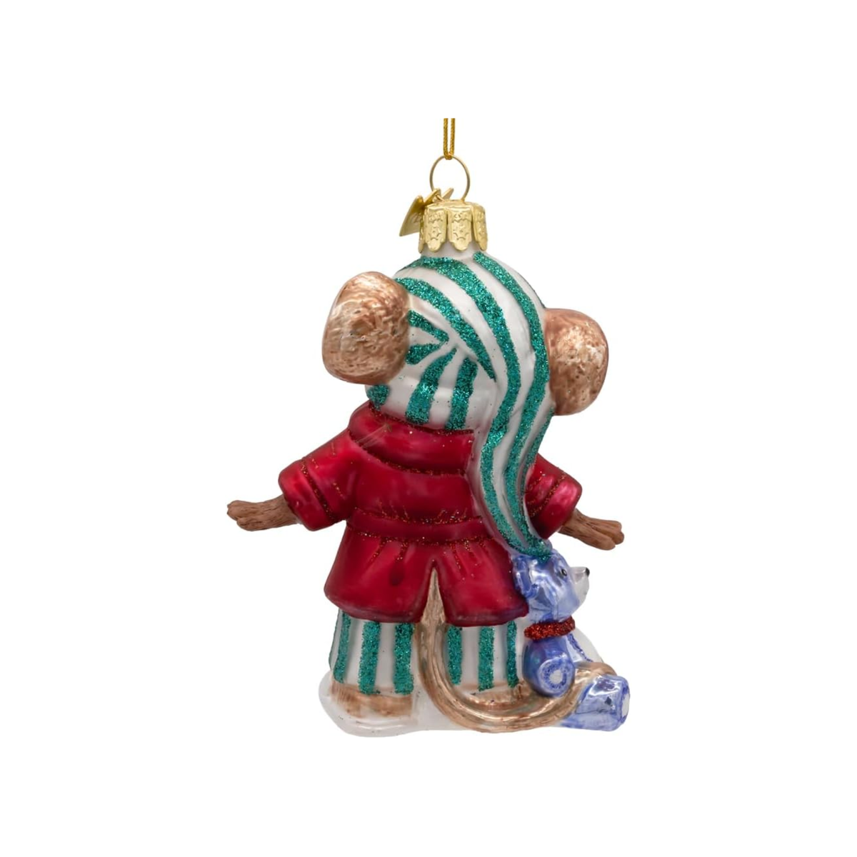 Kurt Adler Noble Gems Glass Ornament Collection, Sleepy Mouse, 3.1in