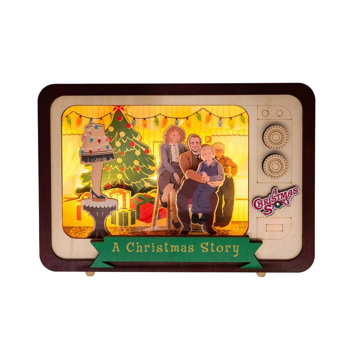 Kurt Adler A Christmas Story LED Musical TV Table Piece, 7in
