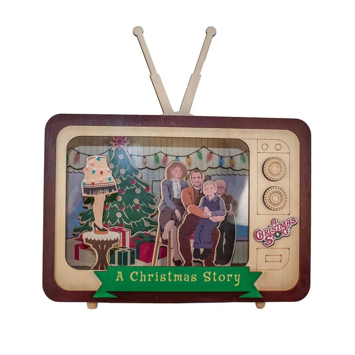 Kurt Adler A Christmas Story LED Musical TV Table Piece, 7in