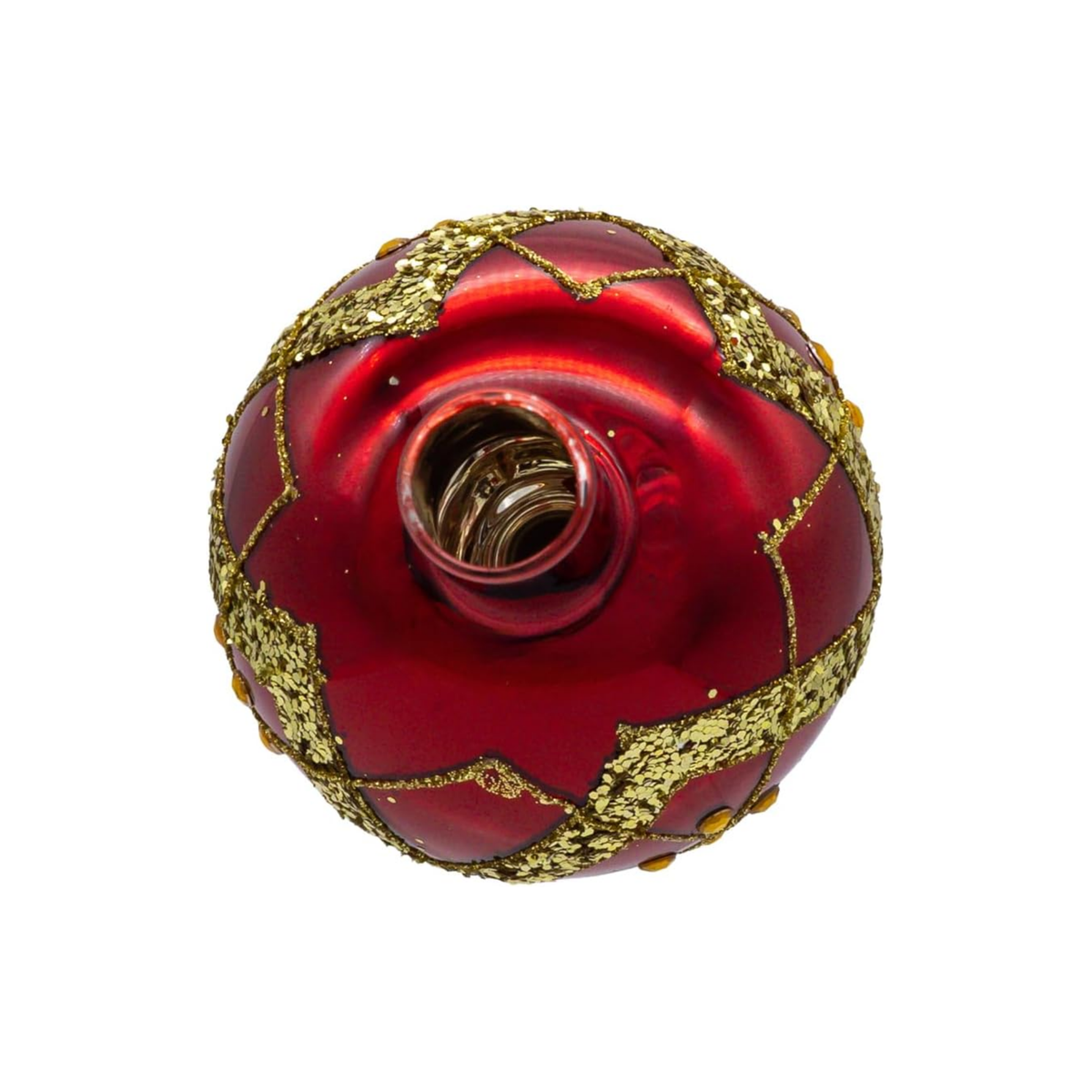 Kurt Adler Glass Tree Topper for Christmas Tree, Stripe, Red and Gold, 12in
