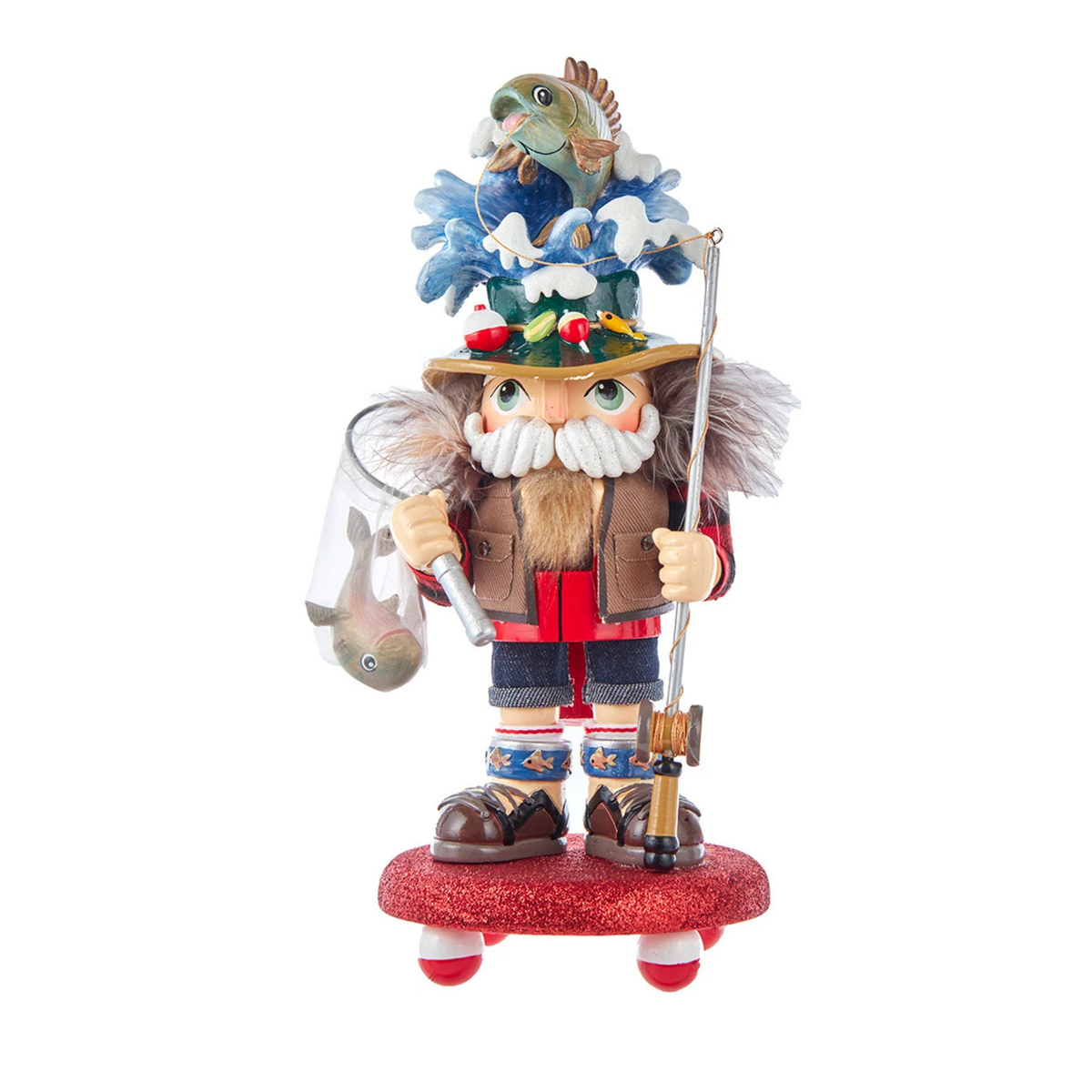 Kurt Adler Hollywood Nutcracker Collection, Fisherman, 12in