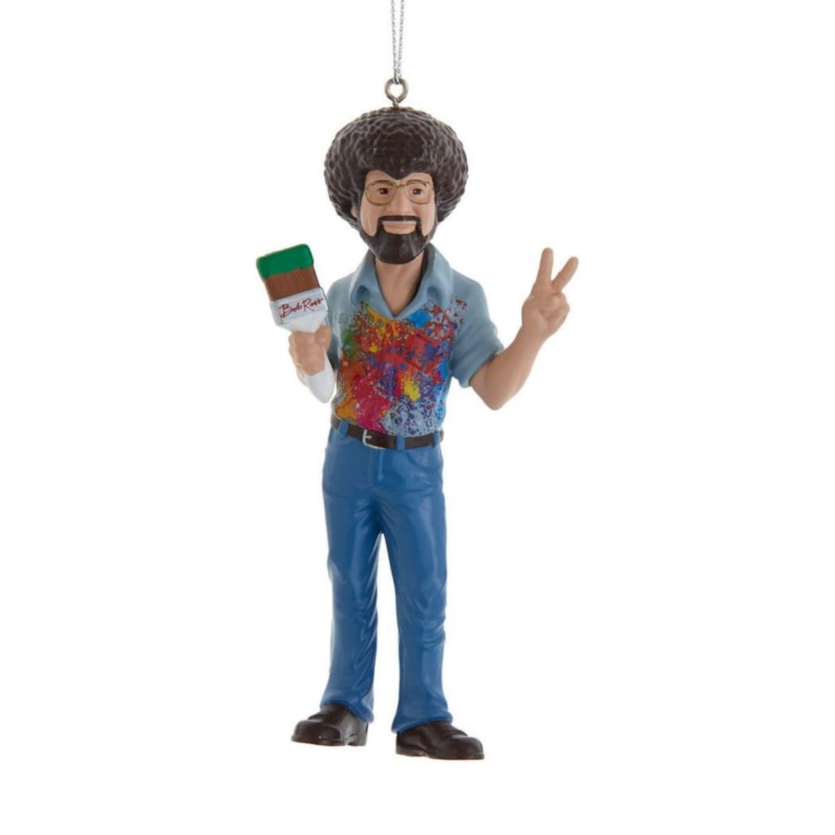 Kurt Adler Bob Ross Paint Splatter Shirt Ornament for Christmas Tree, 5in