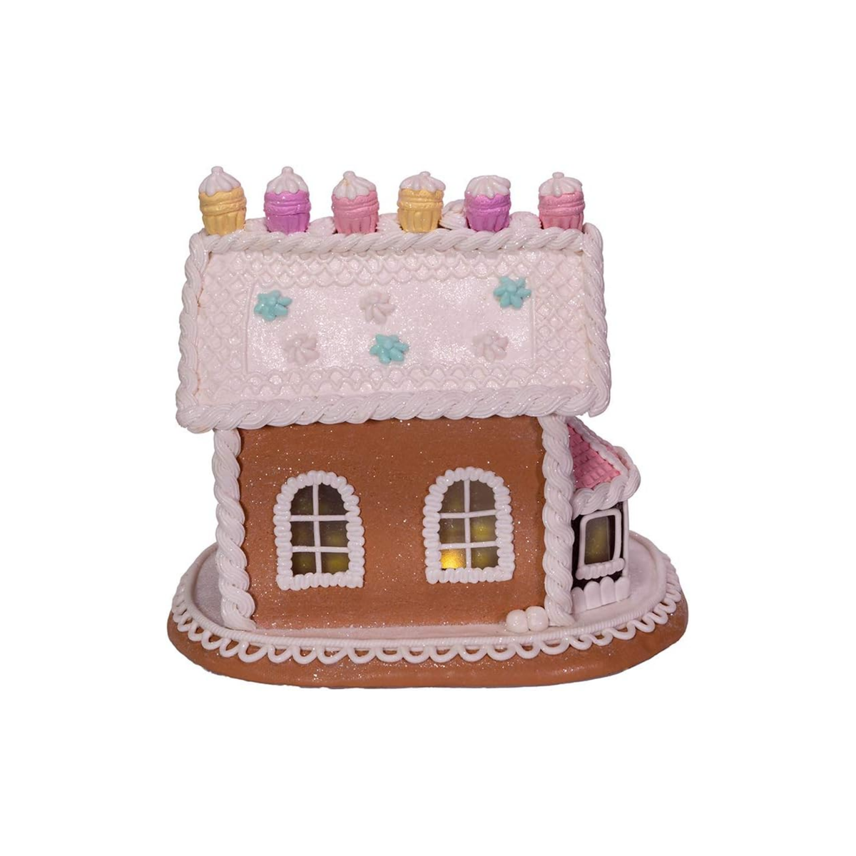 Kurt Adler LED Christmas Figurine, Gingerbread House, 9.5in