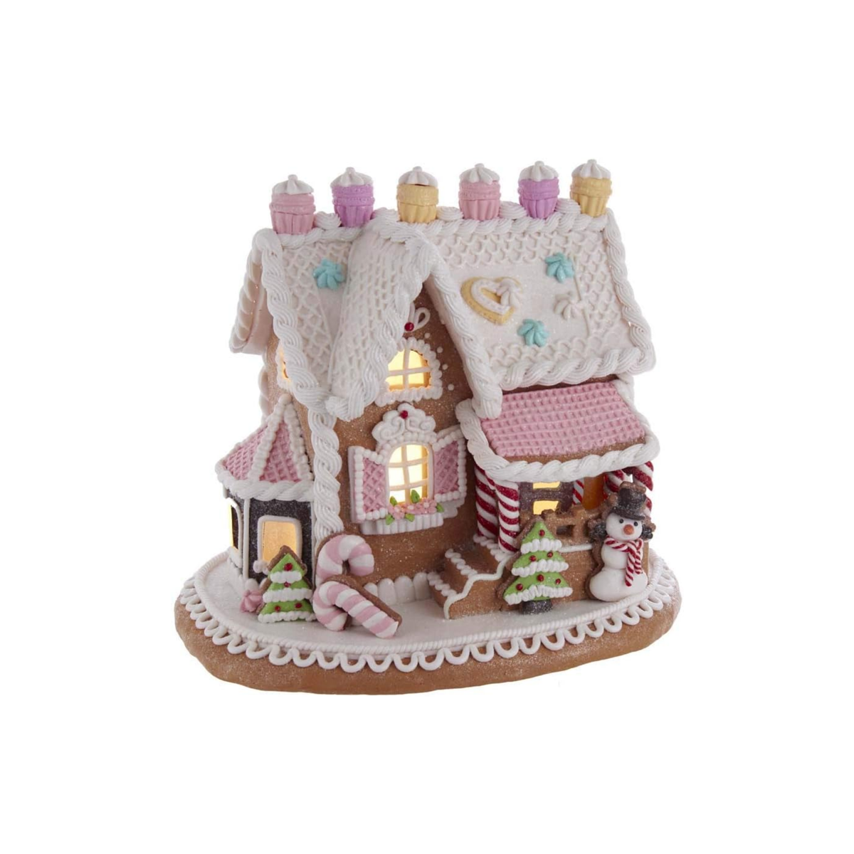Kurt Adler LED Christmas Figurine, Gingerbread House, 9.5in