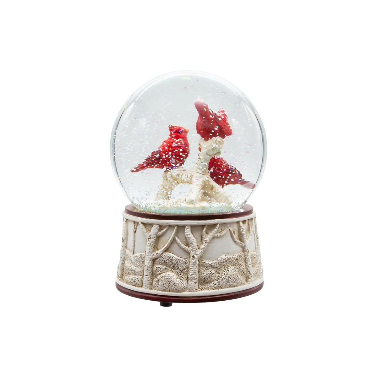 Kurt Adler Wind Up Musical Water Globe, Cardinals, 5.5in