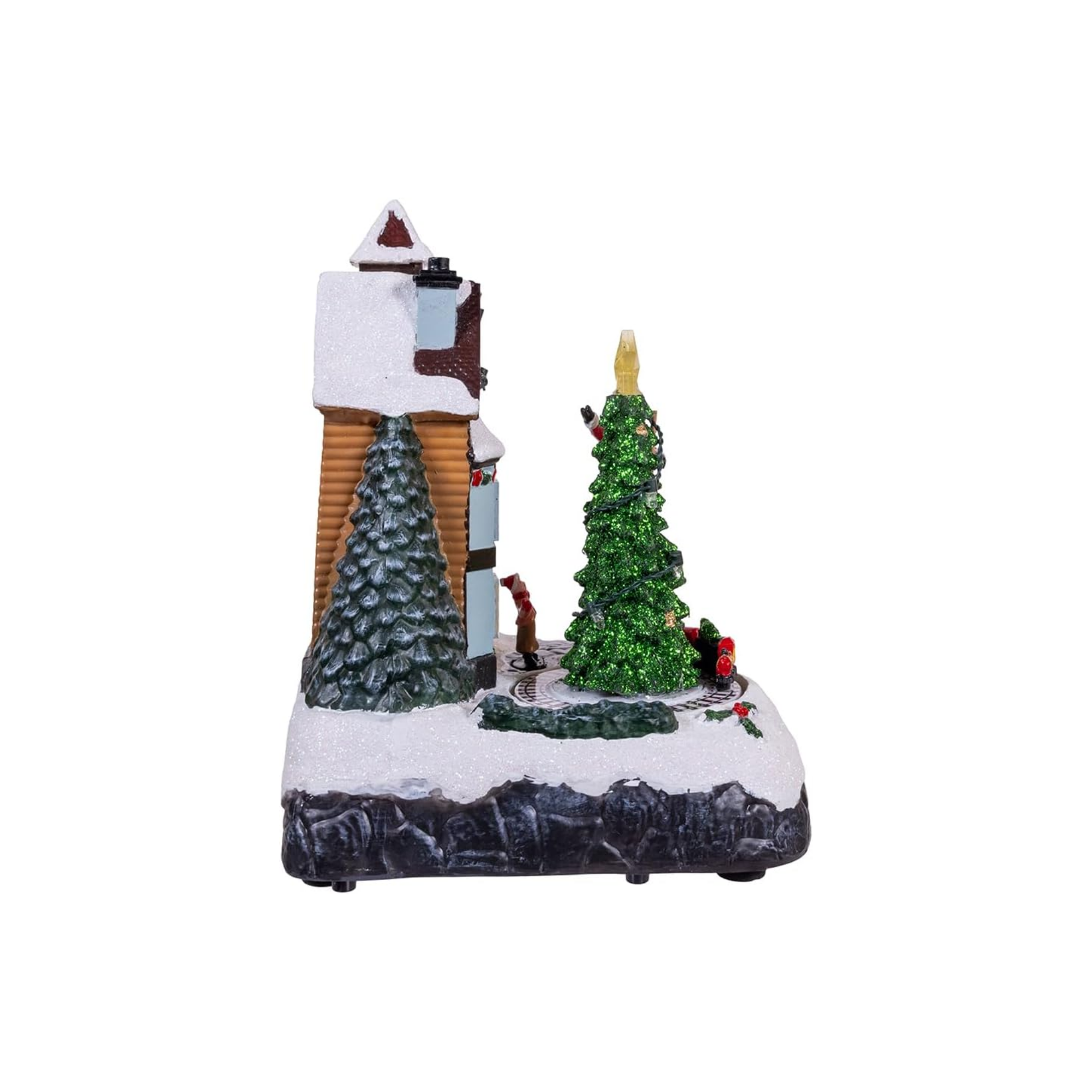 Kurt Adler LED Musical Santa Christmas Scene Motion Figurine, 9in