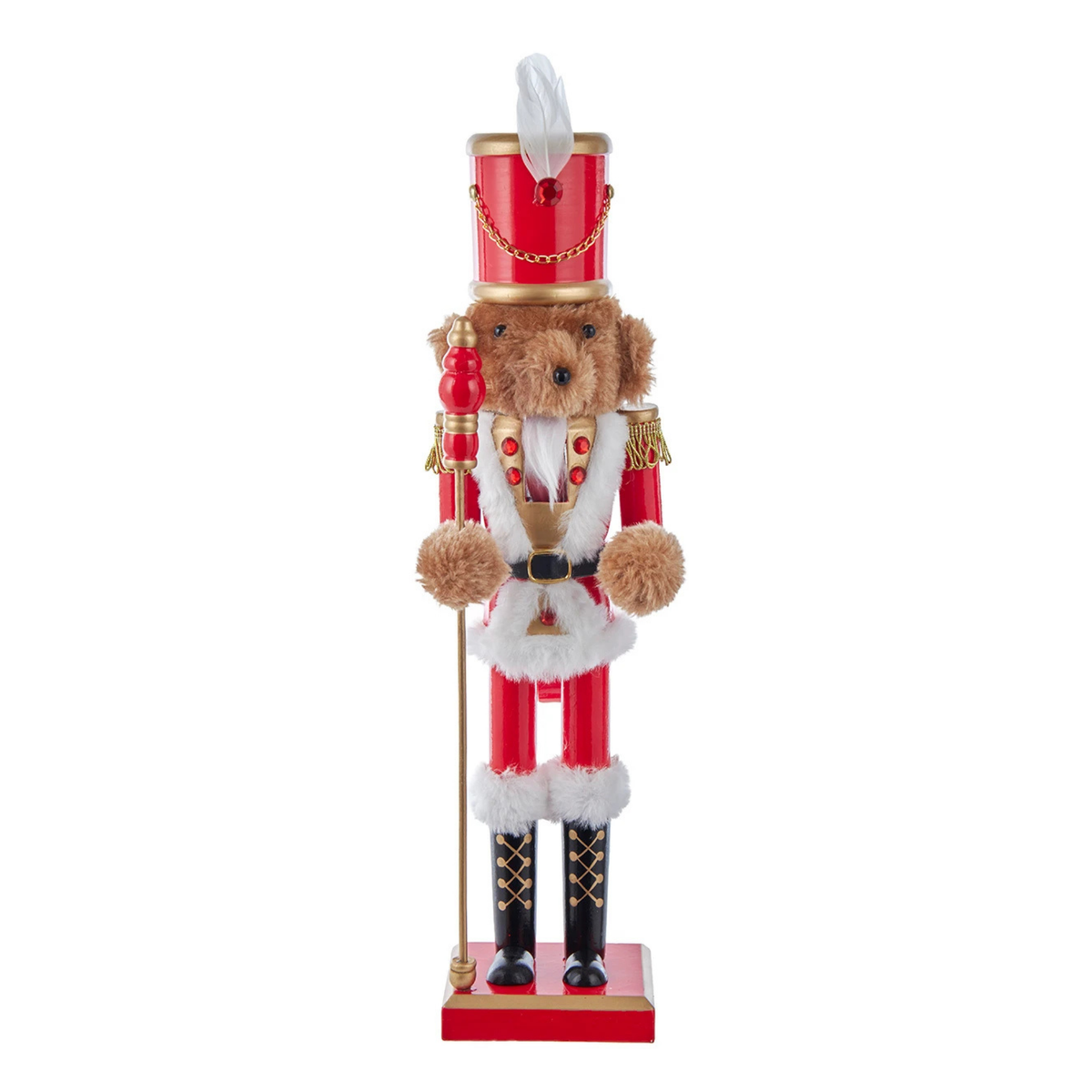 Kurt Adler Teddy Bear Soldier Nutcracker, 15in