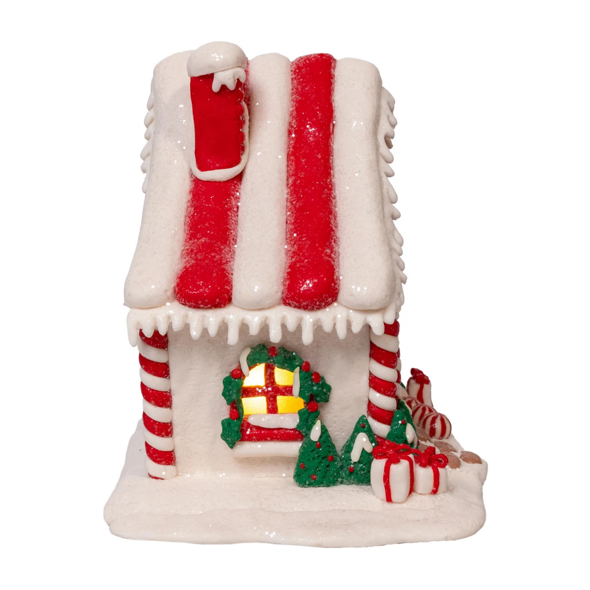 Kurt Adler LED Candy Cane Lane House, 7.5in
