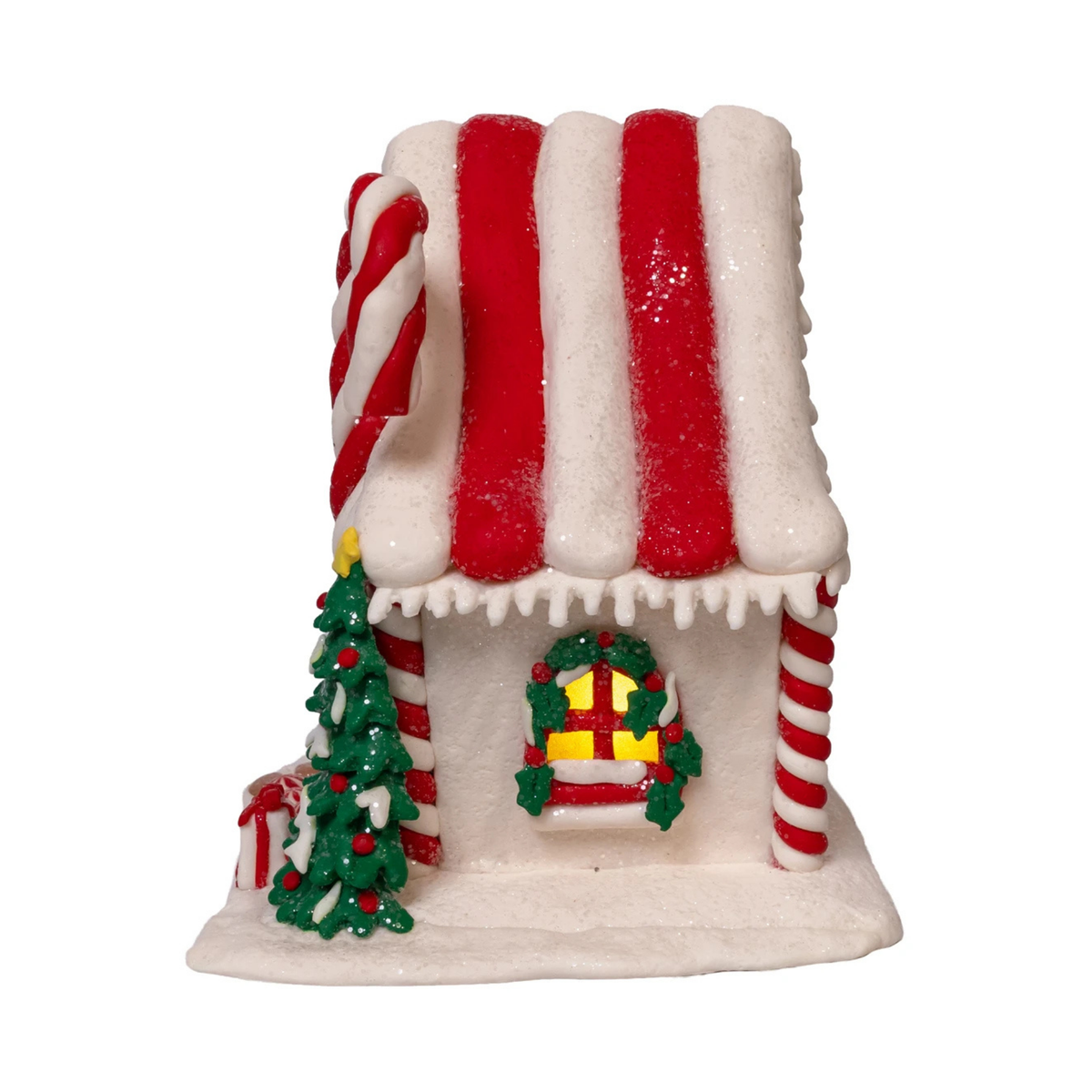 Kurt Adler LED Candy Cane Lane House, 7.5in