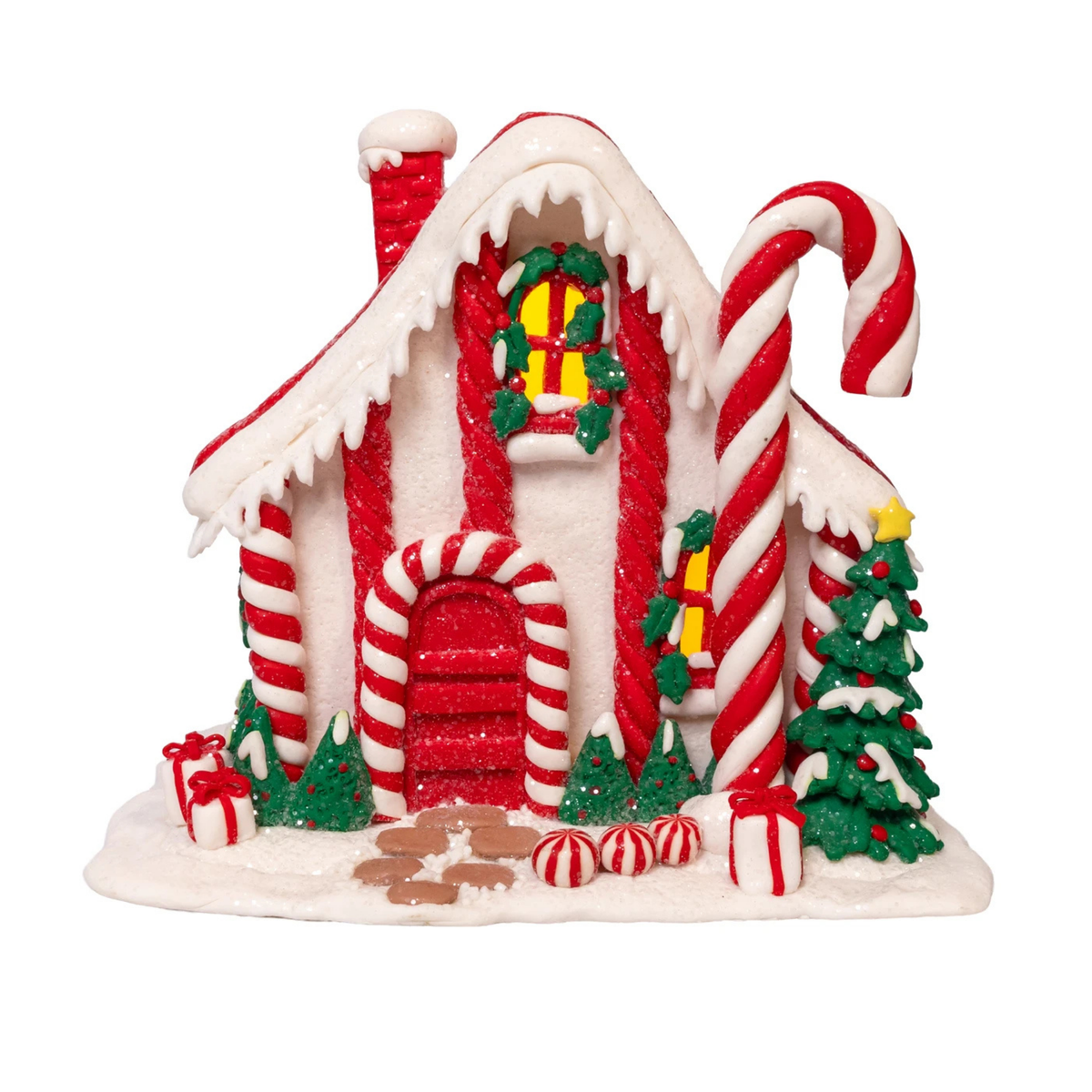 Kurt Adler LED Candy Cane Lane House, 7.5in