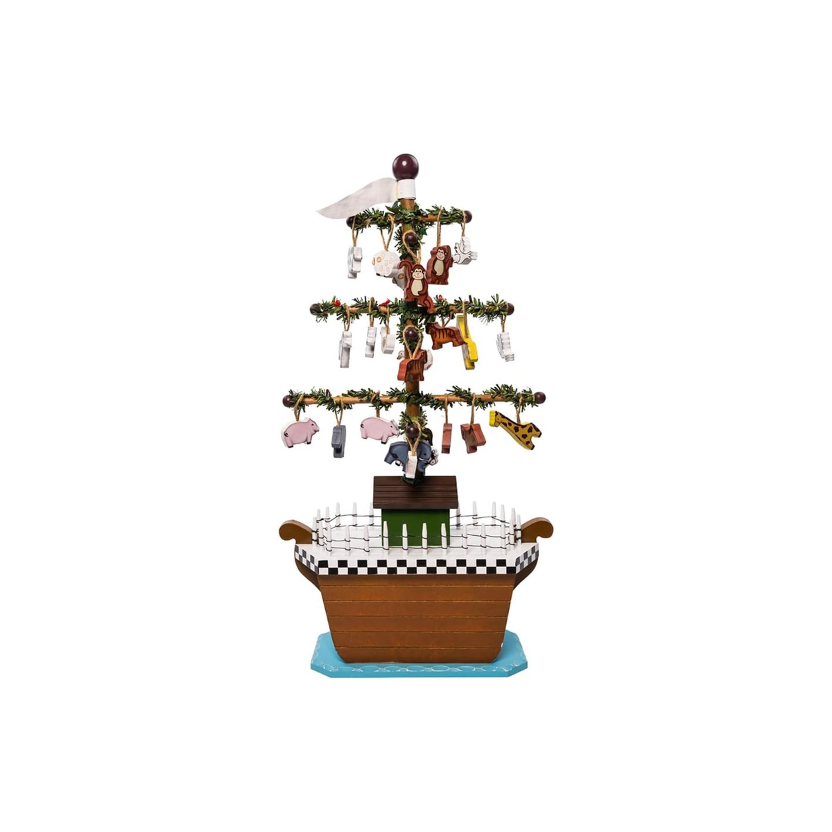 Kurt Adler Wooden Noaks Ark Christmas Tree Figurine, 21in