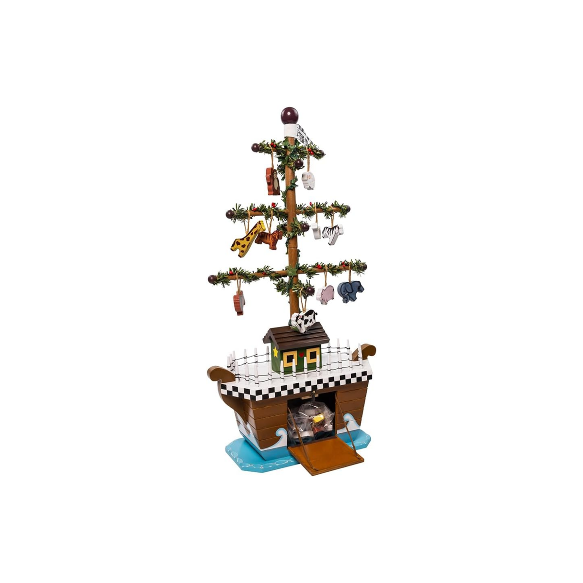 Kurt Adler Wooden Noaks Ark Christmas Tree Figurine, 21in