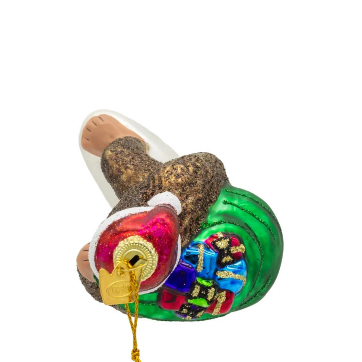 Kurt Adler Noble Gems Glass Ornament Collection, Bigfoot with Gifts, 5.5in