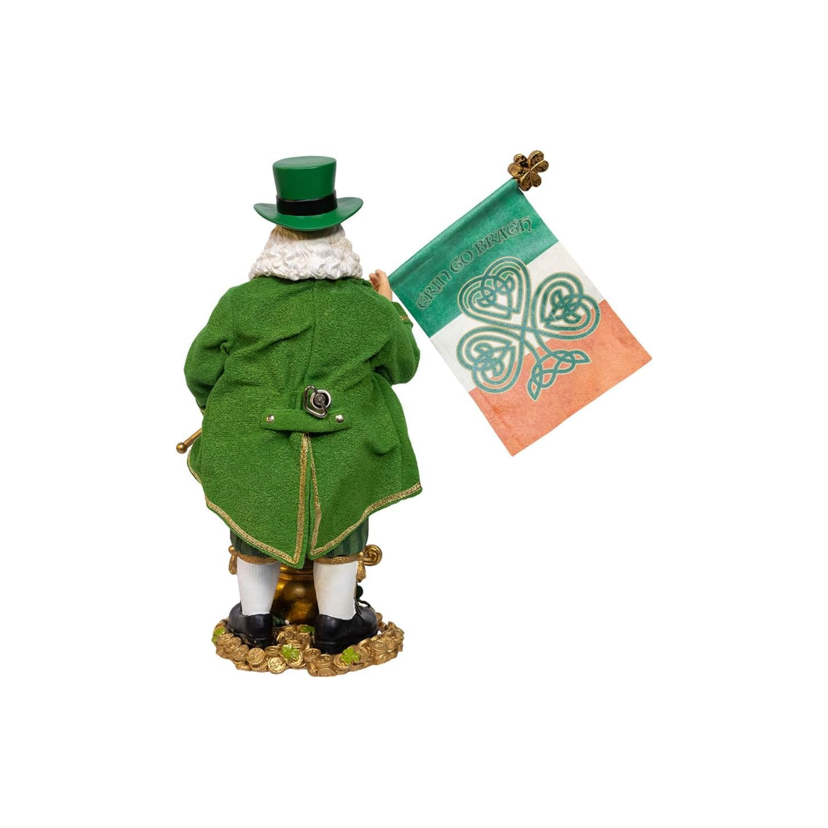 Kurt Adler Musical Fabriche Christmas Figurine Collection, Irish Santa, 11in