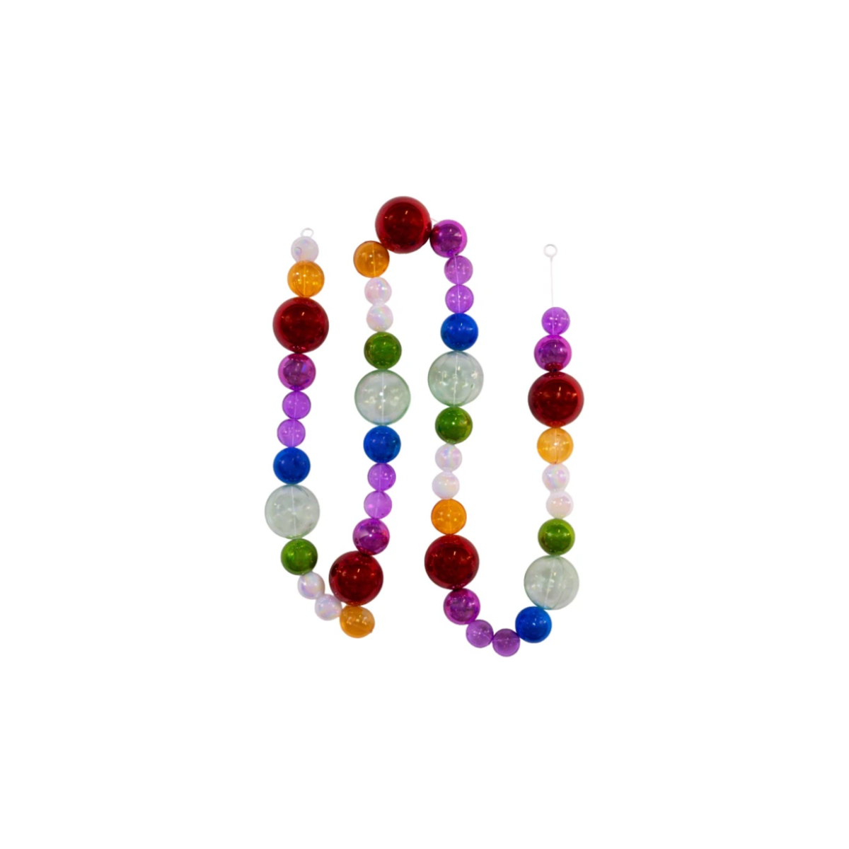 Kurt Adler Shatterproof Ball Christmas Garland, Multicolor, 6ft