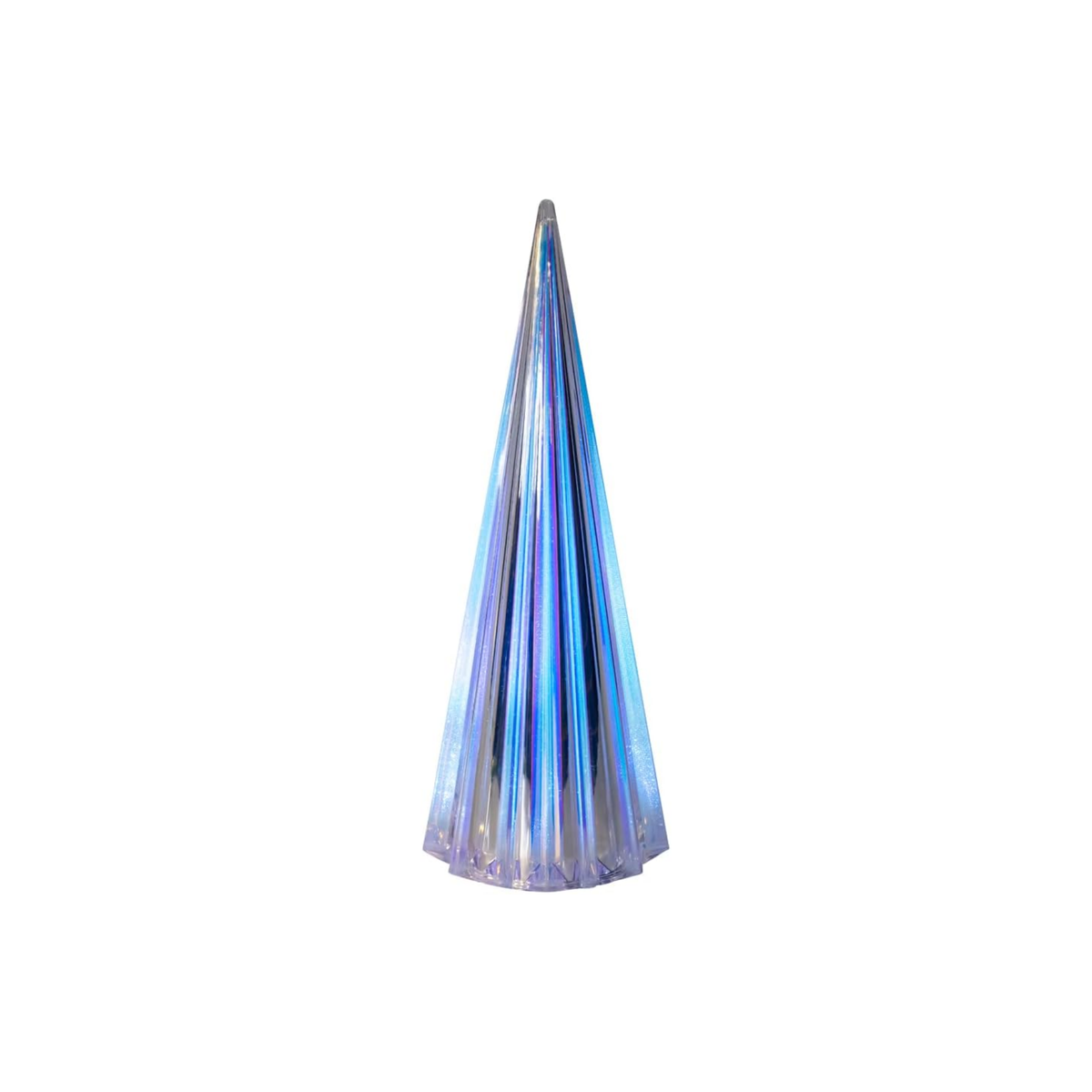 Kurt Adler Light Up Christmas Cone Tree Figurine, Cool White, 14in