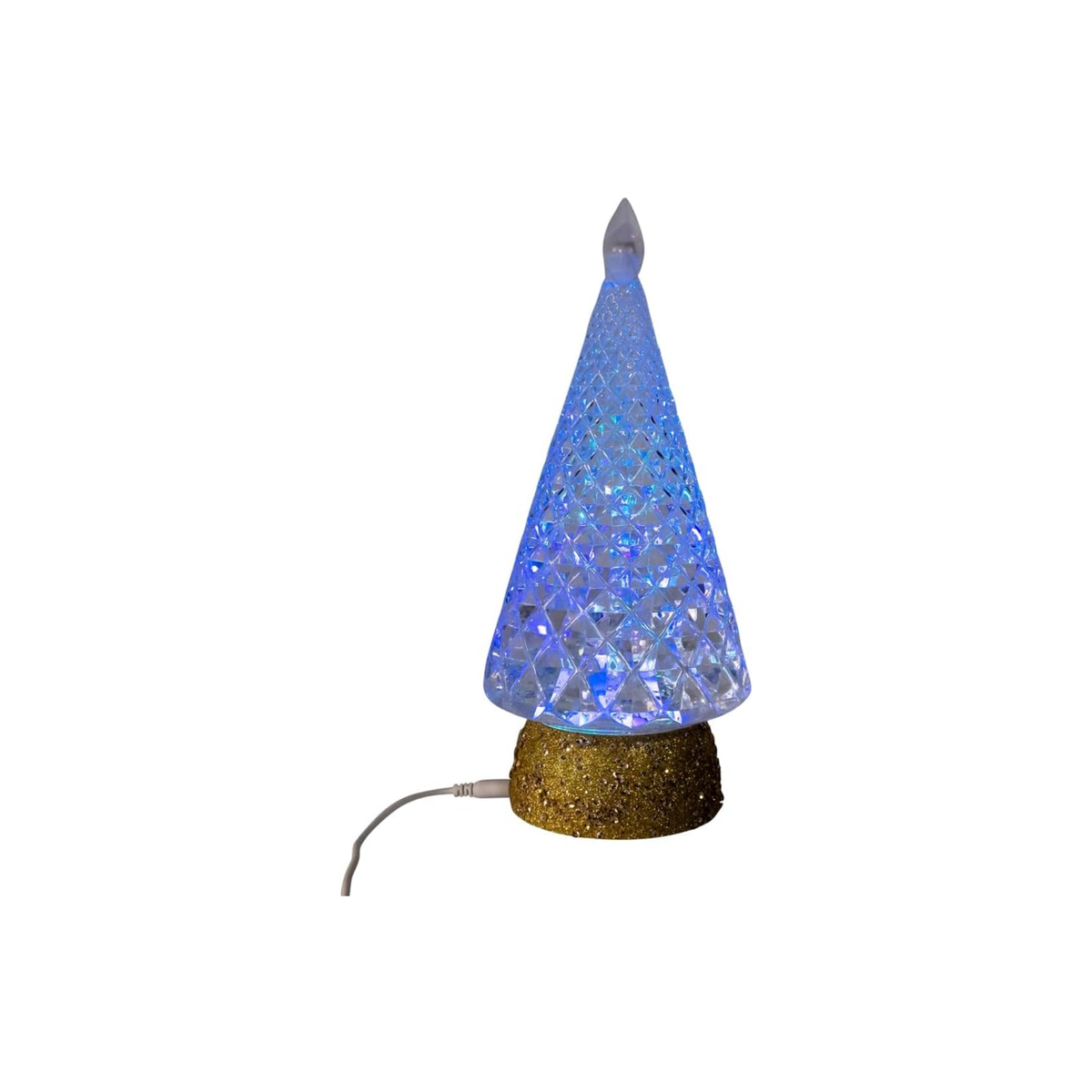 Kurt Adler Light Up Christmas Tree Figurine with Spinning Glitter, 10.5in