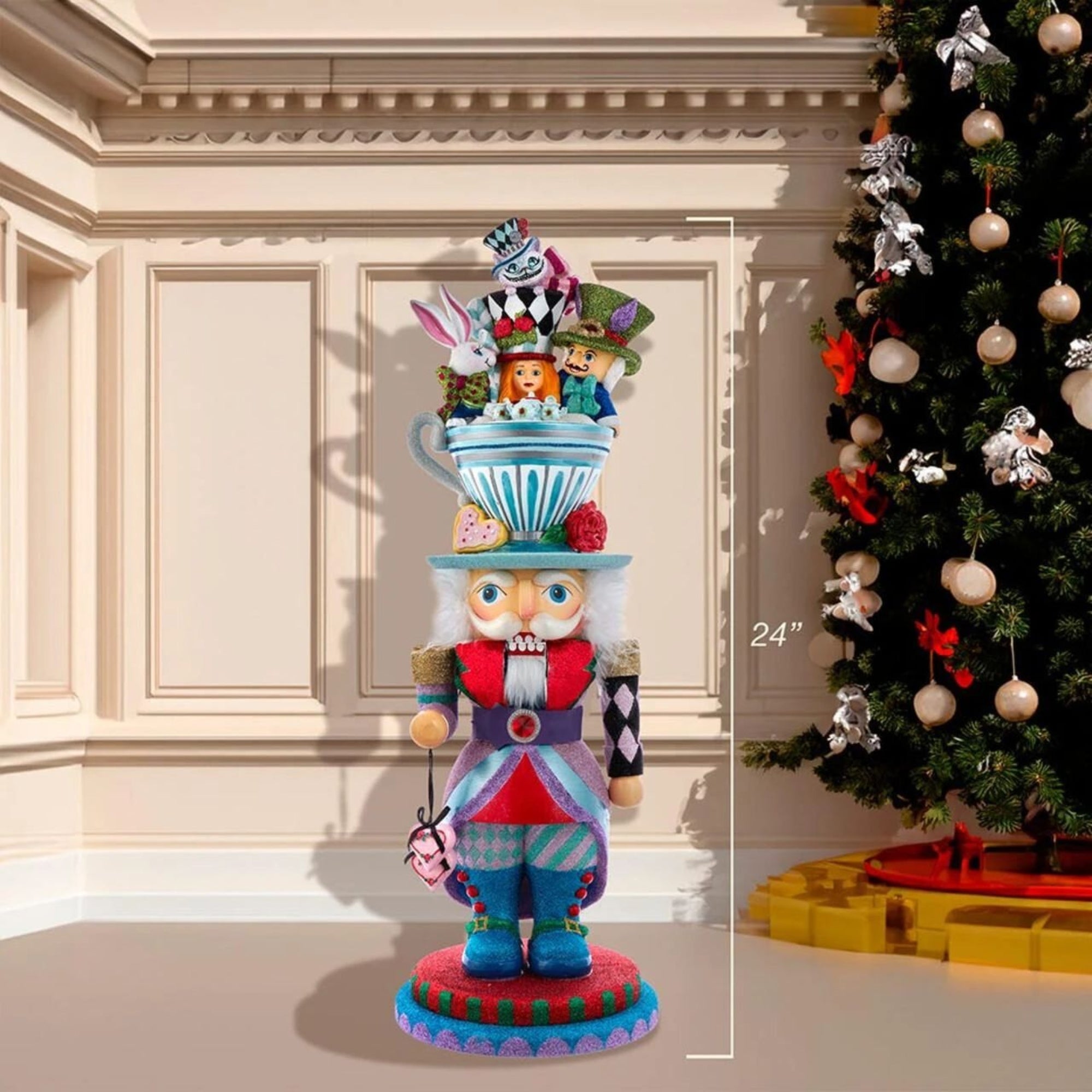 Kurt Adler Hollywood Nutcrackers Collection, Alice Teacup Party Hat, 24"