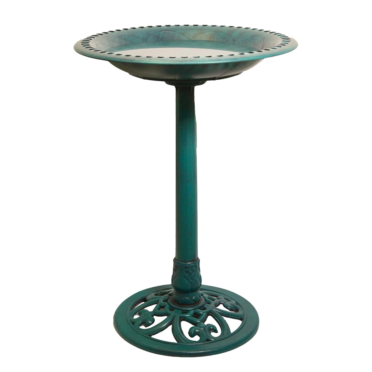 Armstrong Wild Bird Food Feather & Forge Elegant Polymer Bird Bath, Jade, 27in