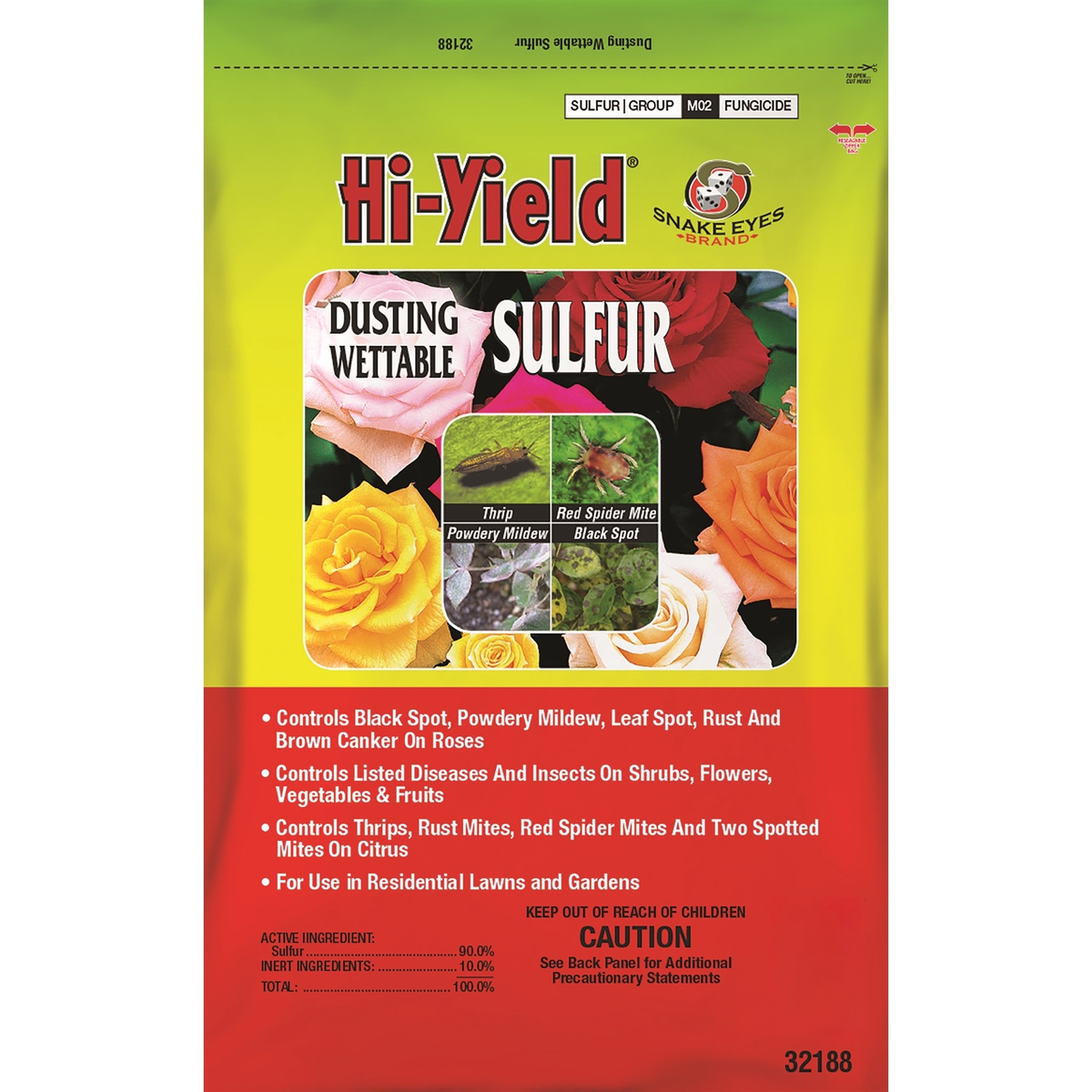Hi-Yield Dusting Wettable Sulfur Fungicide and Insecticide for Lawn and Garden