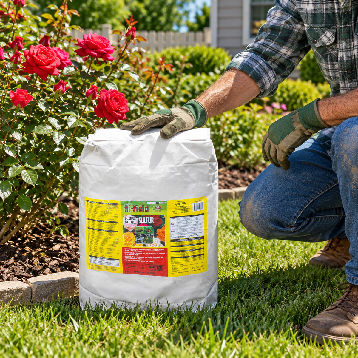 Hi-Yield Dusting Wettable Sulfur Fungicide and Insecticide for Lawn and Garden