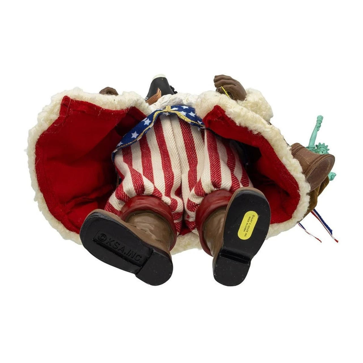 Kurt Adler Fabriche Musical Figurine, America's 250th Anniversary Santa, 11"