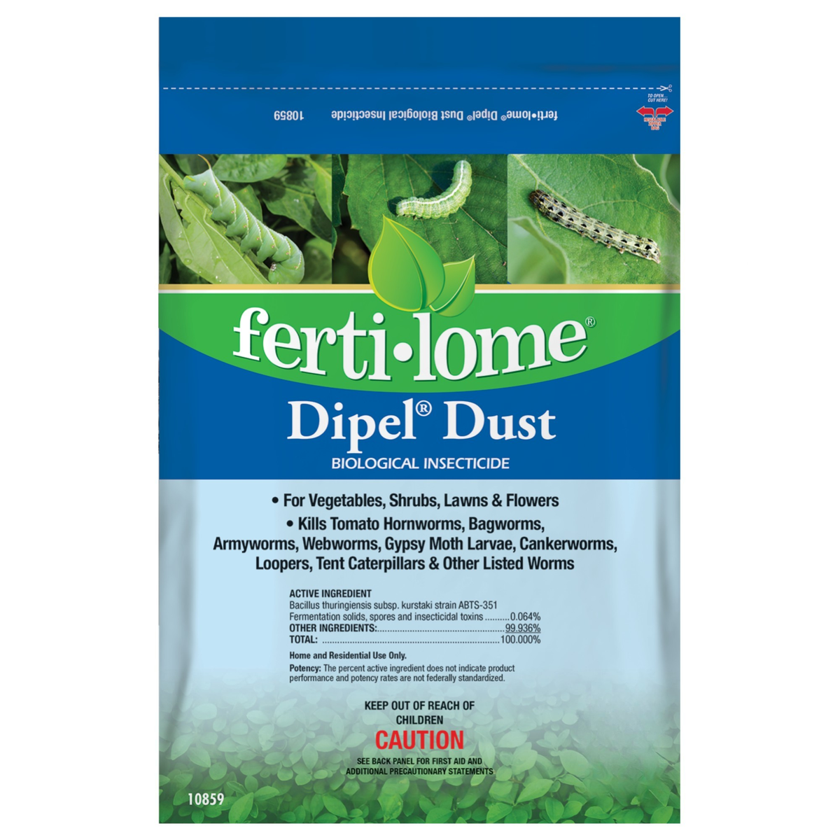 Fertilome Dipel Dust Biological Insecticide for Backyard Lawns and Gardens