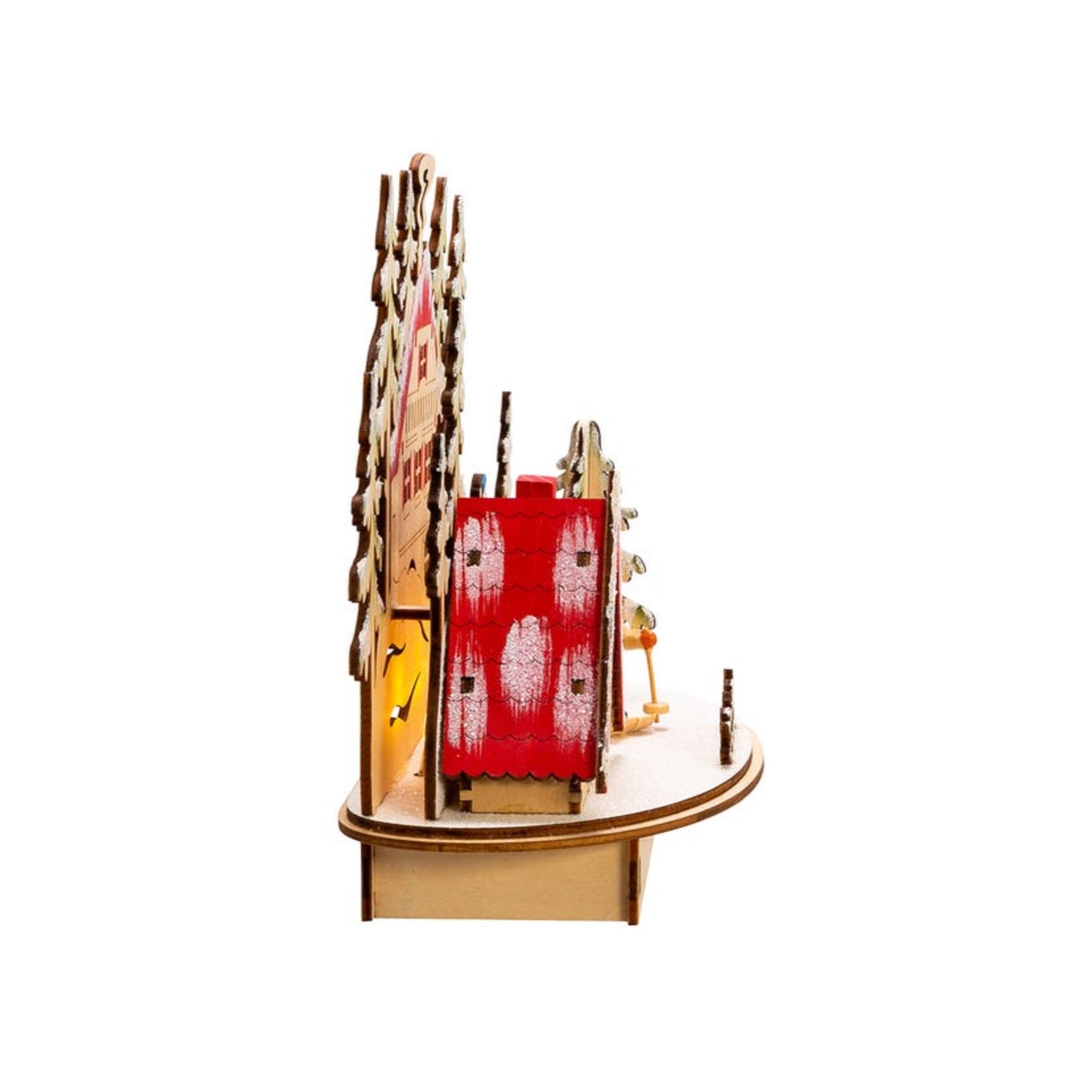 Kurt Adler Battery-Operated Light-Up LED Wooden Ski Resort Village