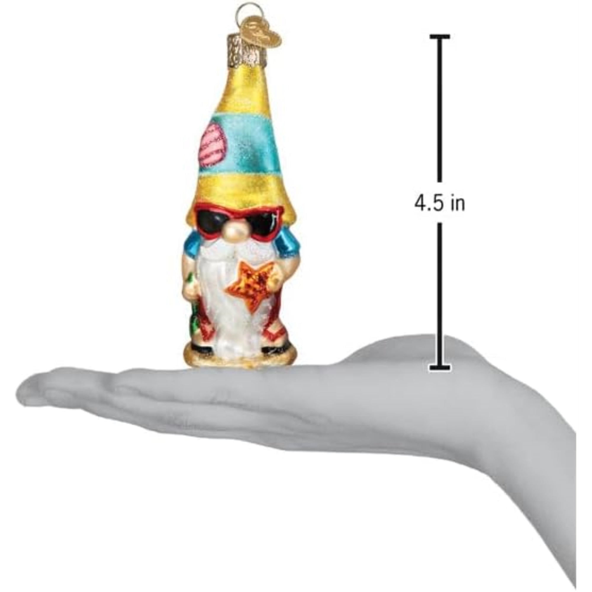 Old World Christmas Blown Glass Ornament for Christmas Tree, Seaside Gnome (with OWC Gift Box)