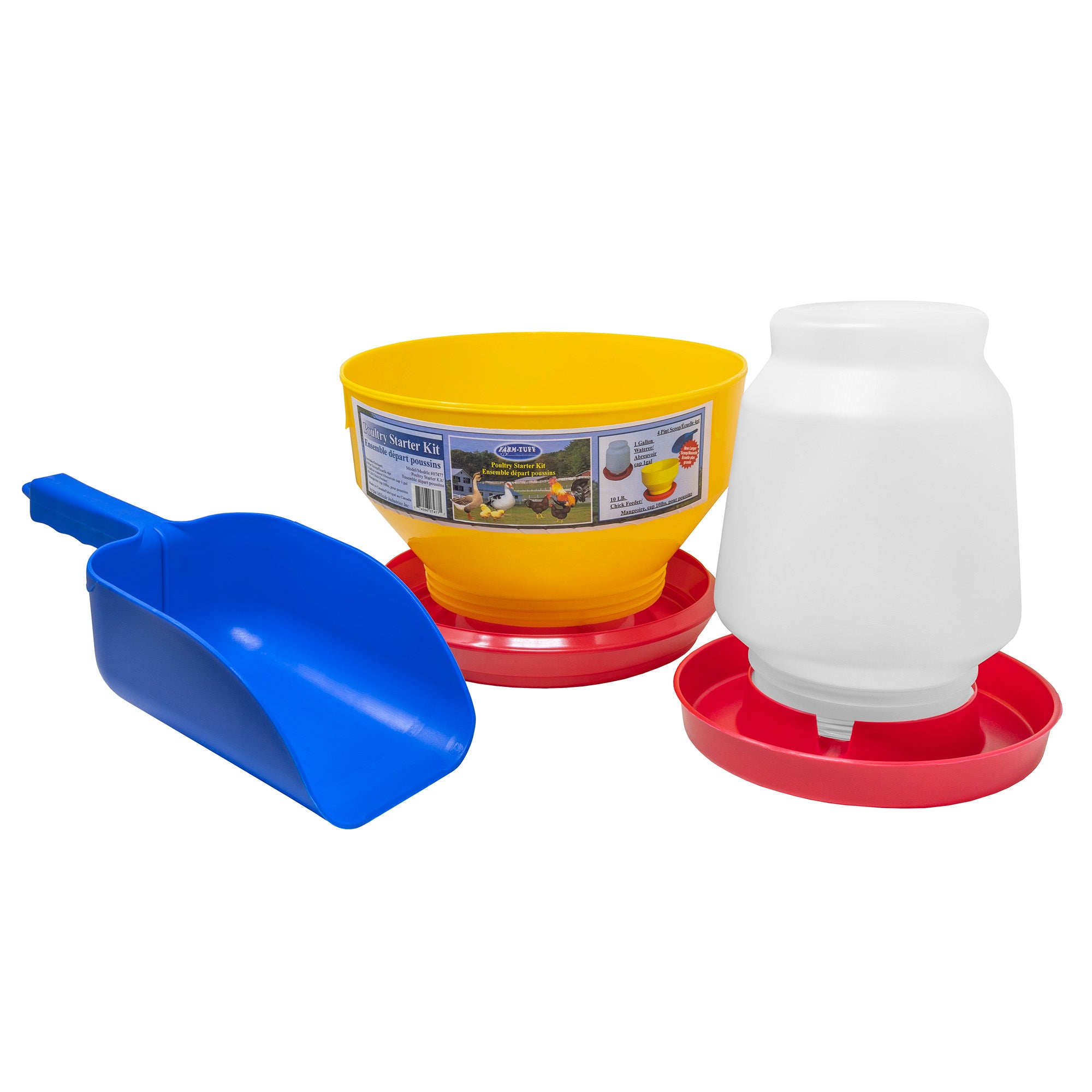 Farm Tuff Durable Poultry and Game Bird All In One Three Piece Starter Kit for Chickens