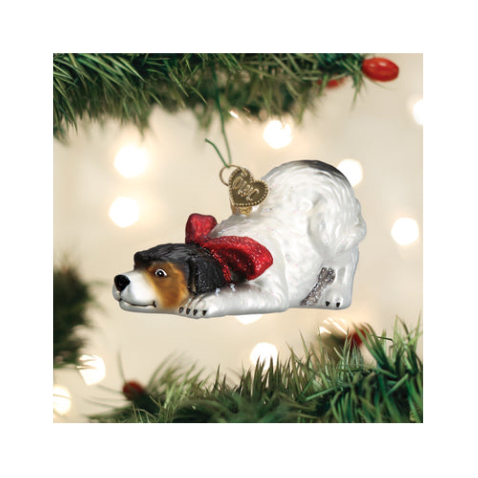 Old World Christmas Blown Glass Ornament for Christmas Tree, Norman Rockwell Signature Dog
