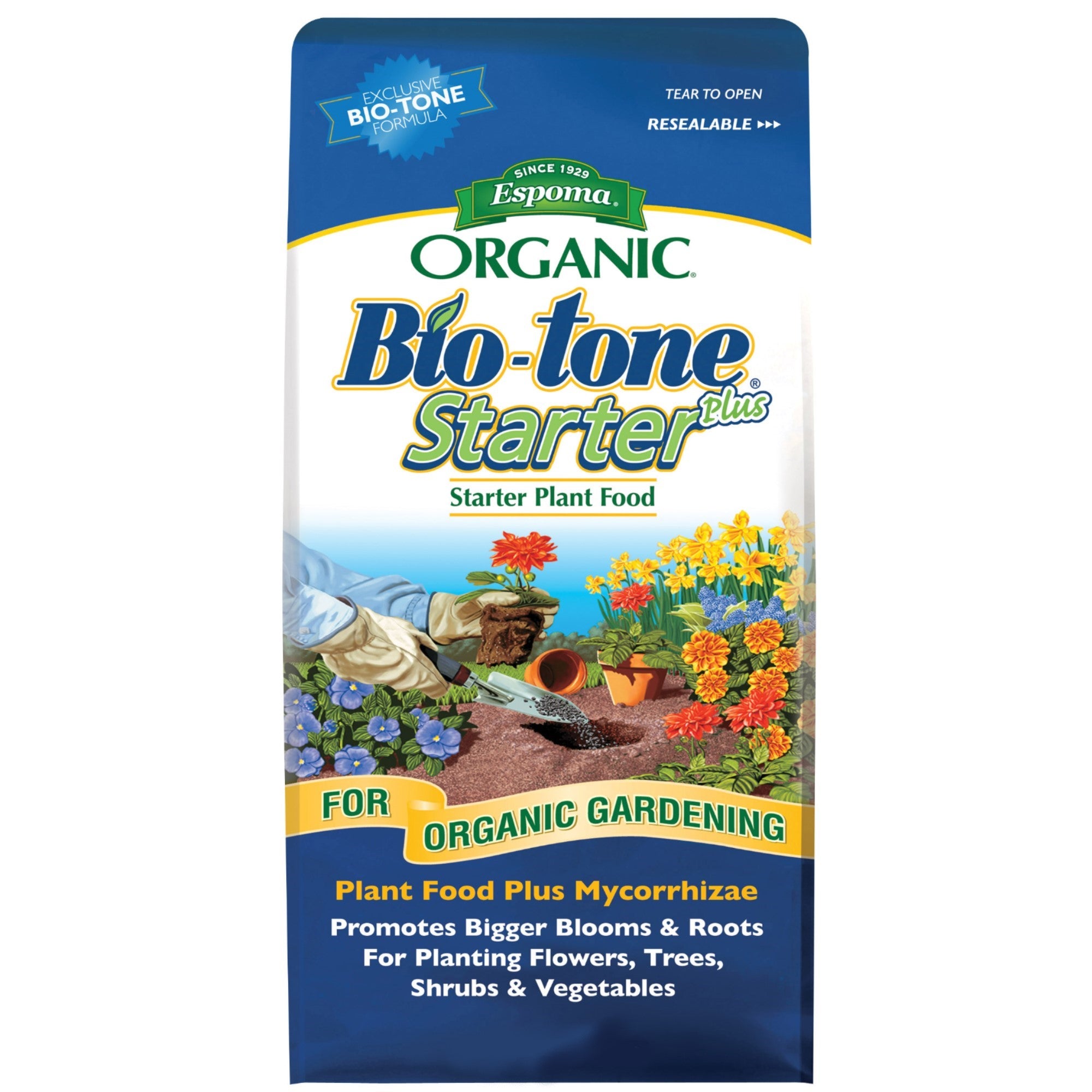 Espoma Organic Bio-tone Starter Plus 4-3-3 Starter Plant Food Plus Mycorrhizae, for Organic Gardening