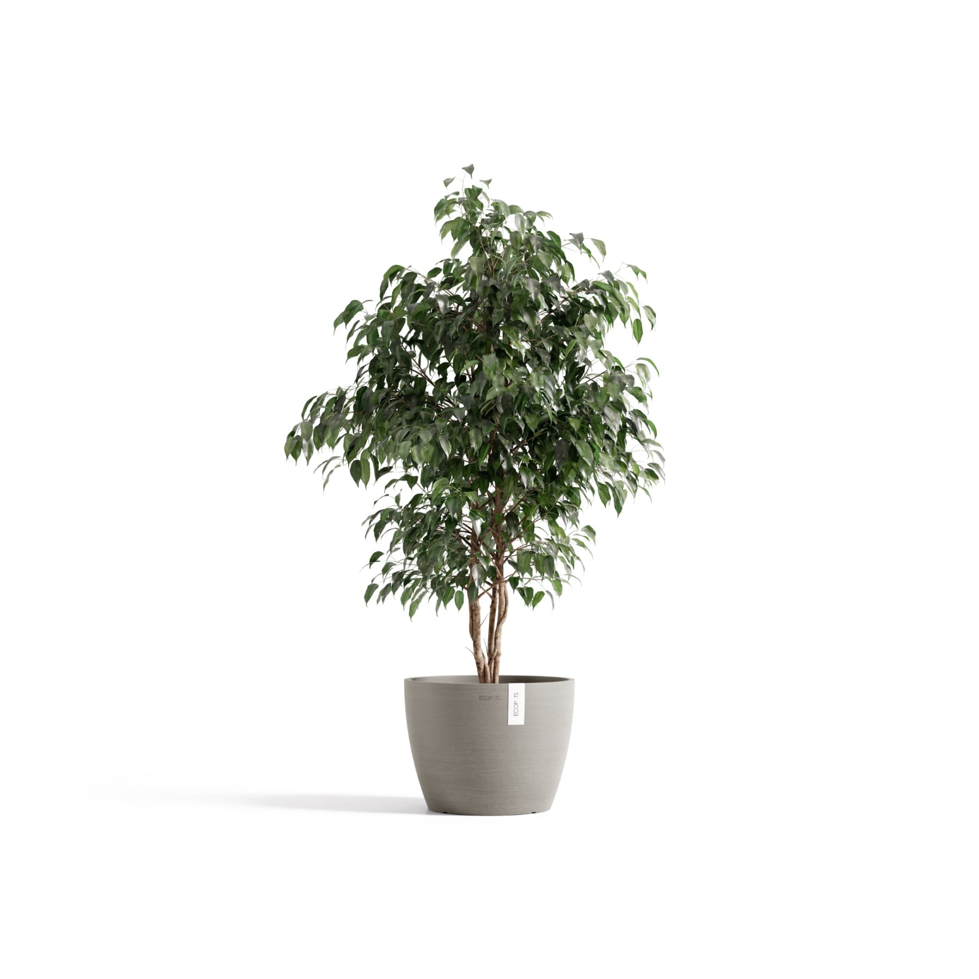 EcoPots Stockholm Durable Indoor/Outdoor Modern Round Recycled Plastic Planter Flower Pot