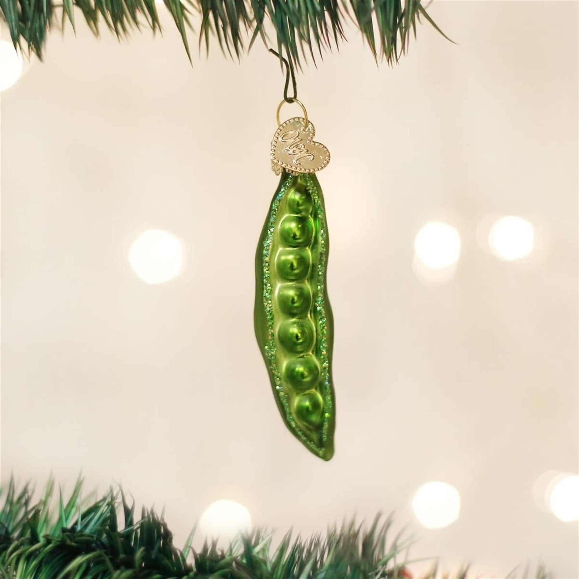 Old World Christmas Blown Glass Ornament for Christmas Tree, Peapod