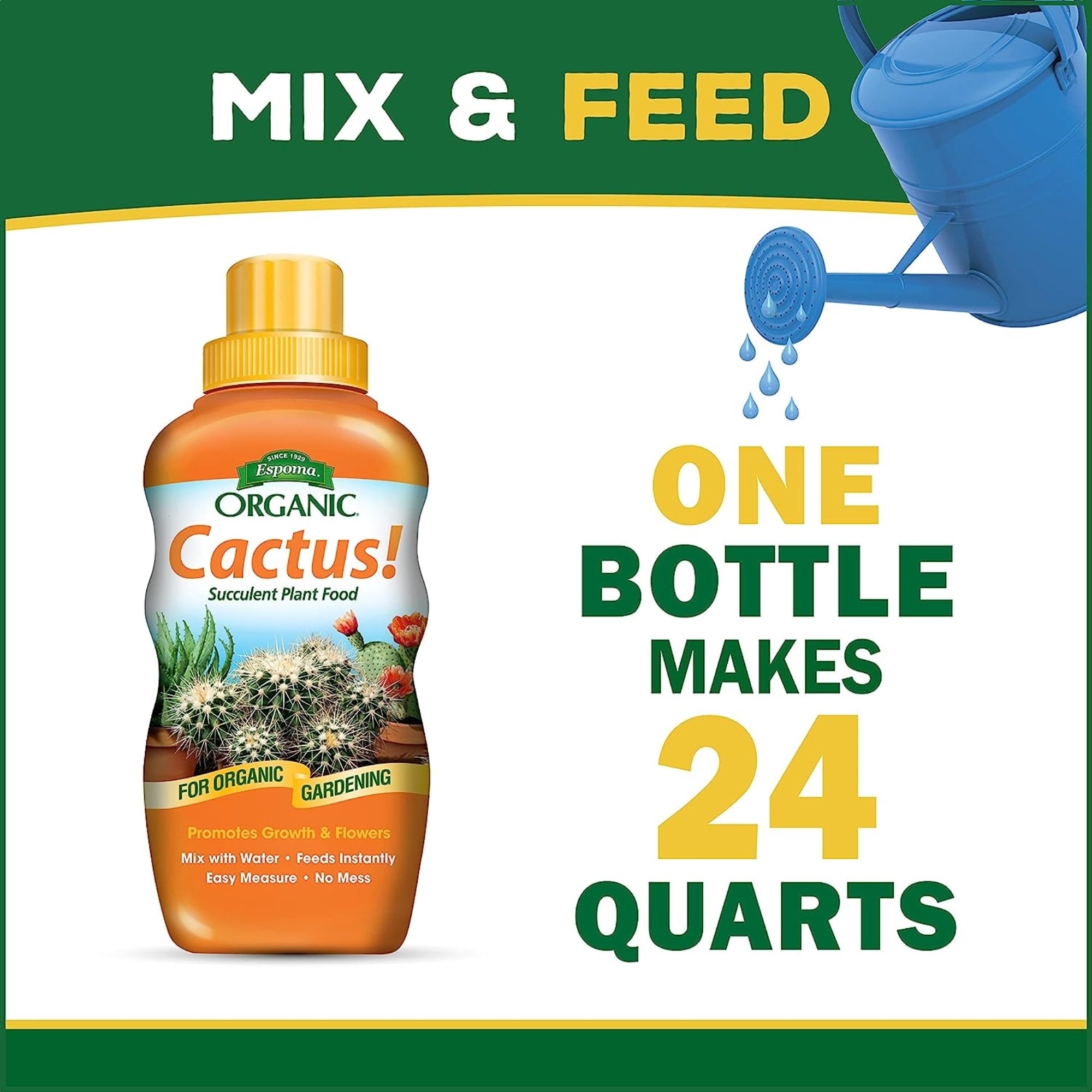 Espoma Organic Cactus! Natural & Organic Liquid Plant Food for Indoor/Outdoor Cactus, Succulents, Palm, and Citrus,  8oz