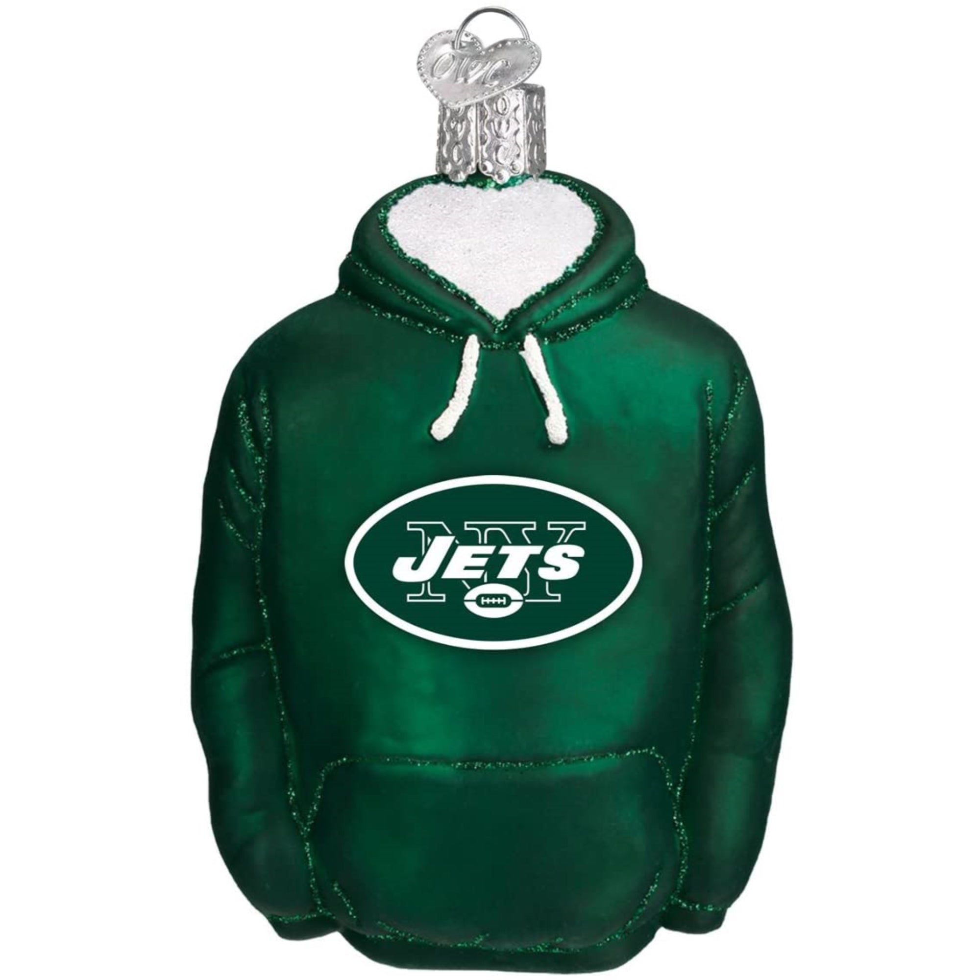 Old World Christmas Blown Glass Ornament for Christmas Tree, New York Jets Hoodie