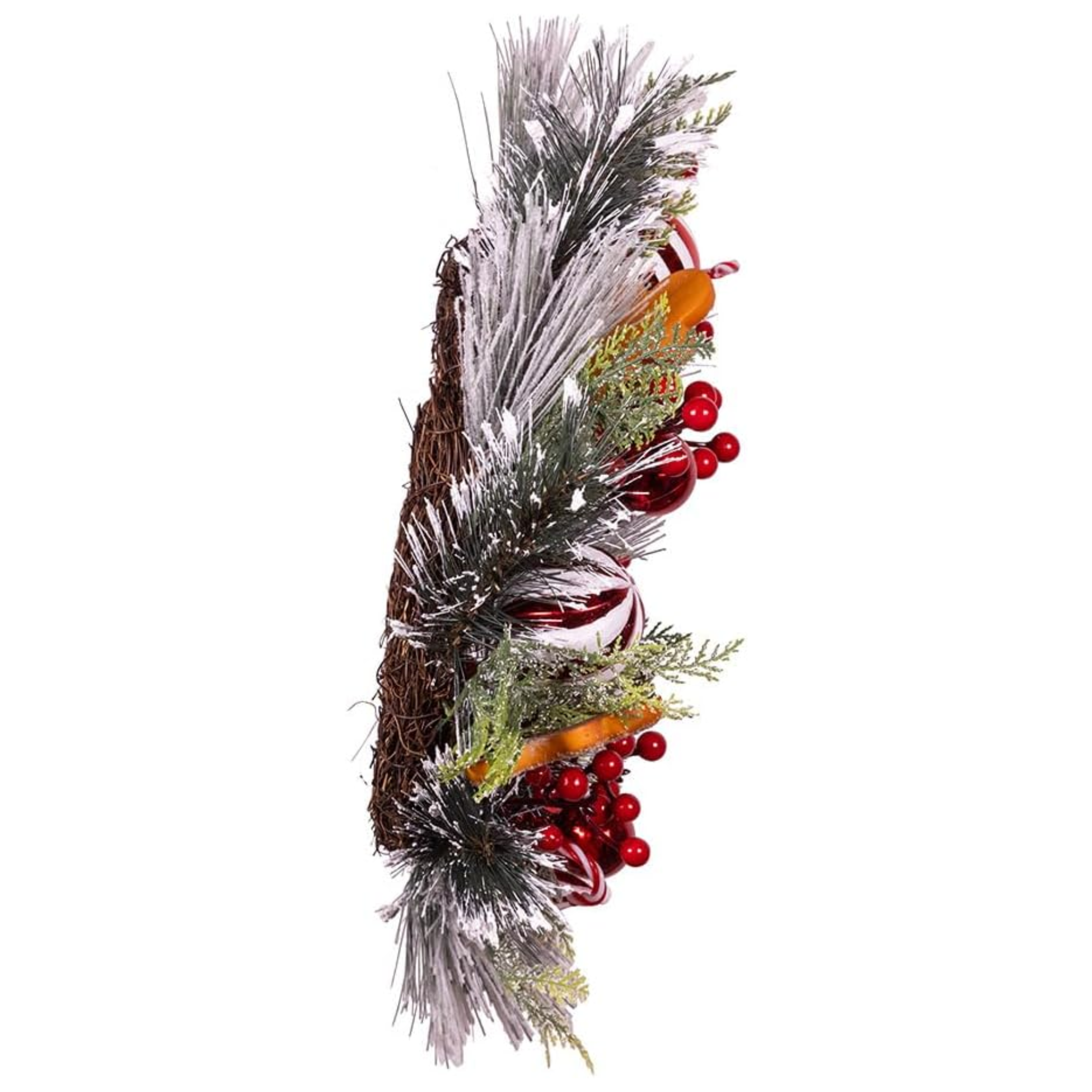 Kurt Adler Un-Lit Gingerbread Flocked Wreath, 20in