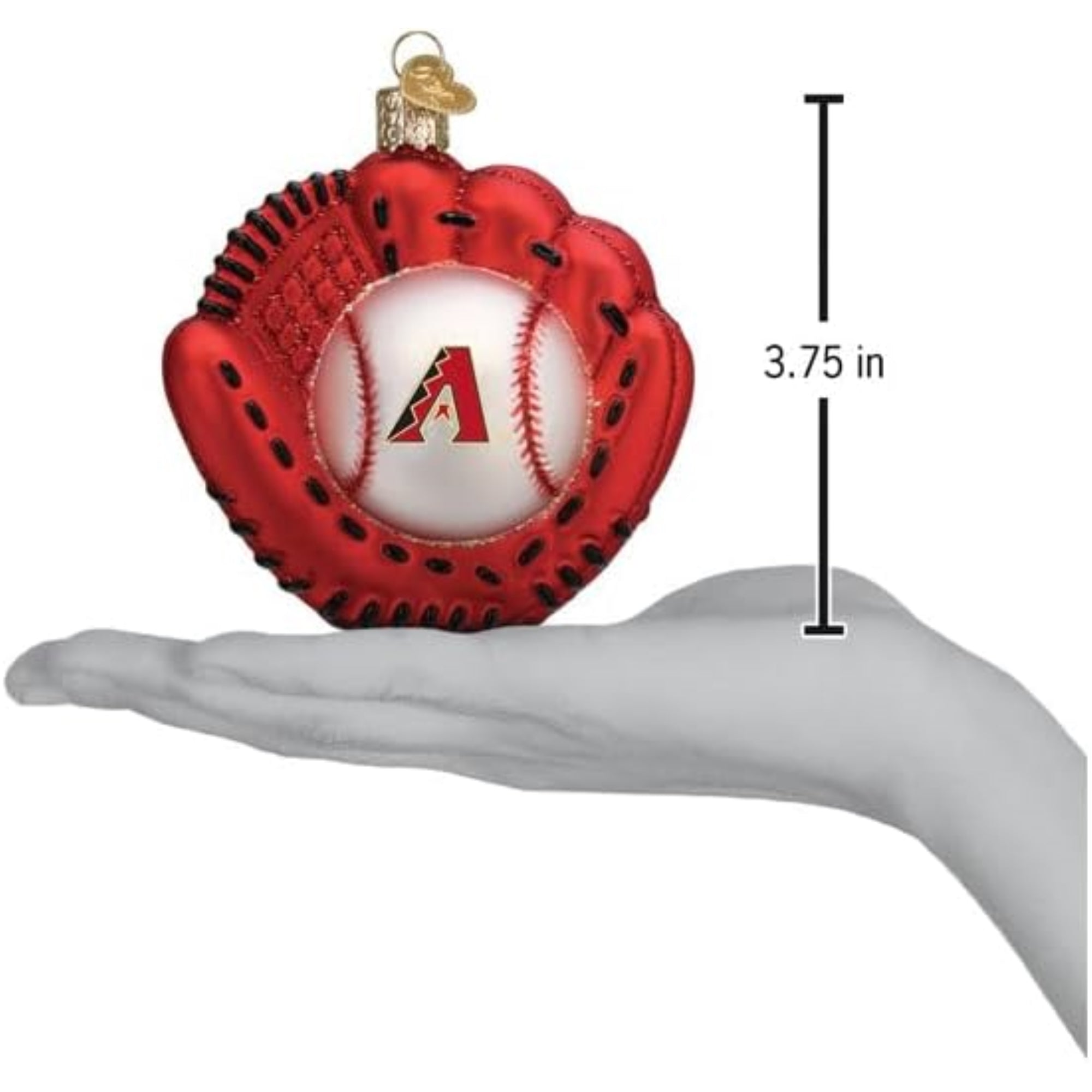 Old World Christmas Blown Glass Ornament for Christmas Tree, Arizona Diamondbacks Baseball Mitt (with OWC Gift Box)