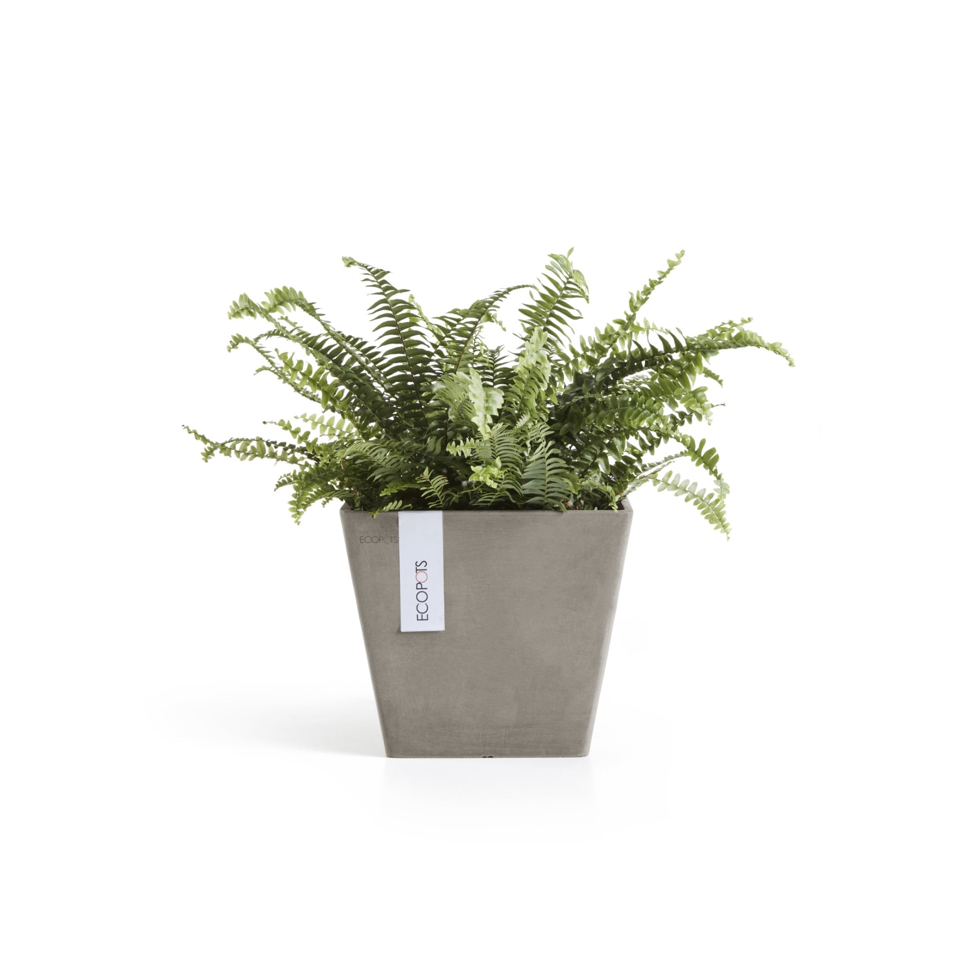 Ecopots Rotterdam Durable Modern Square Indoor/Outdoor Recycled-Based Composite Flower Planter