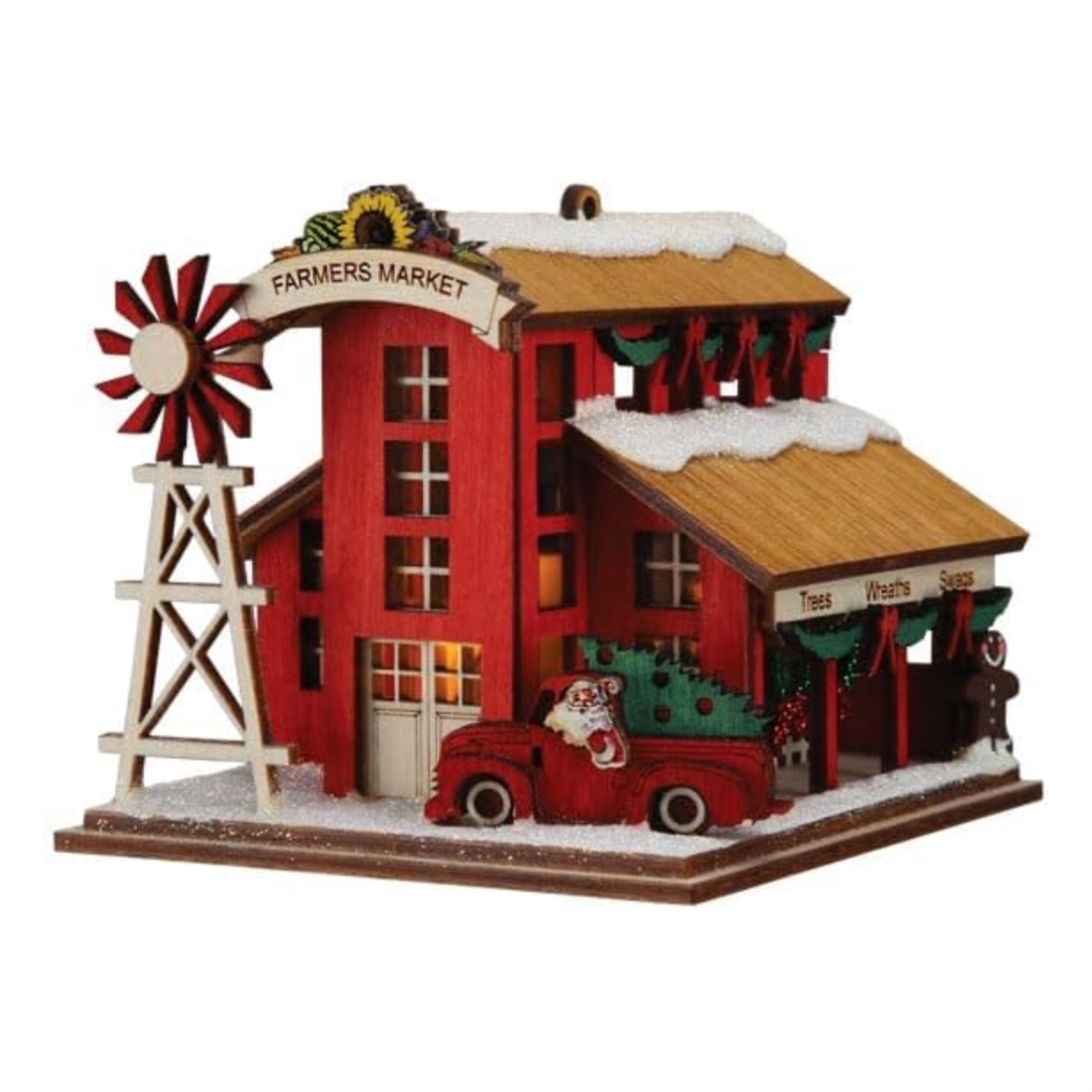 Old World Christmas Wooden Ginger Cottages Ornament, Farmer's Market