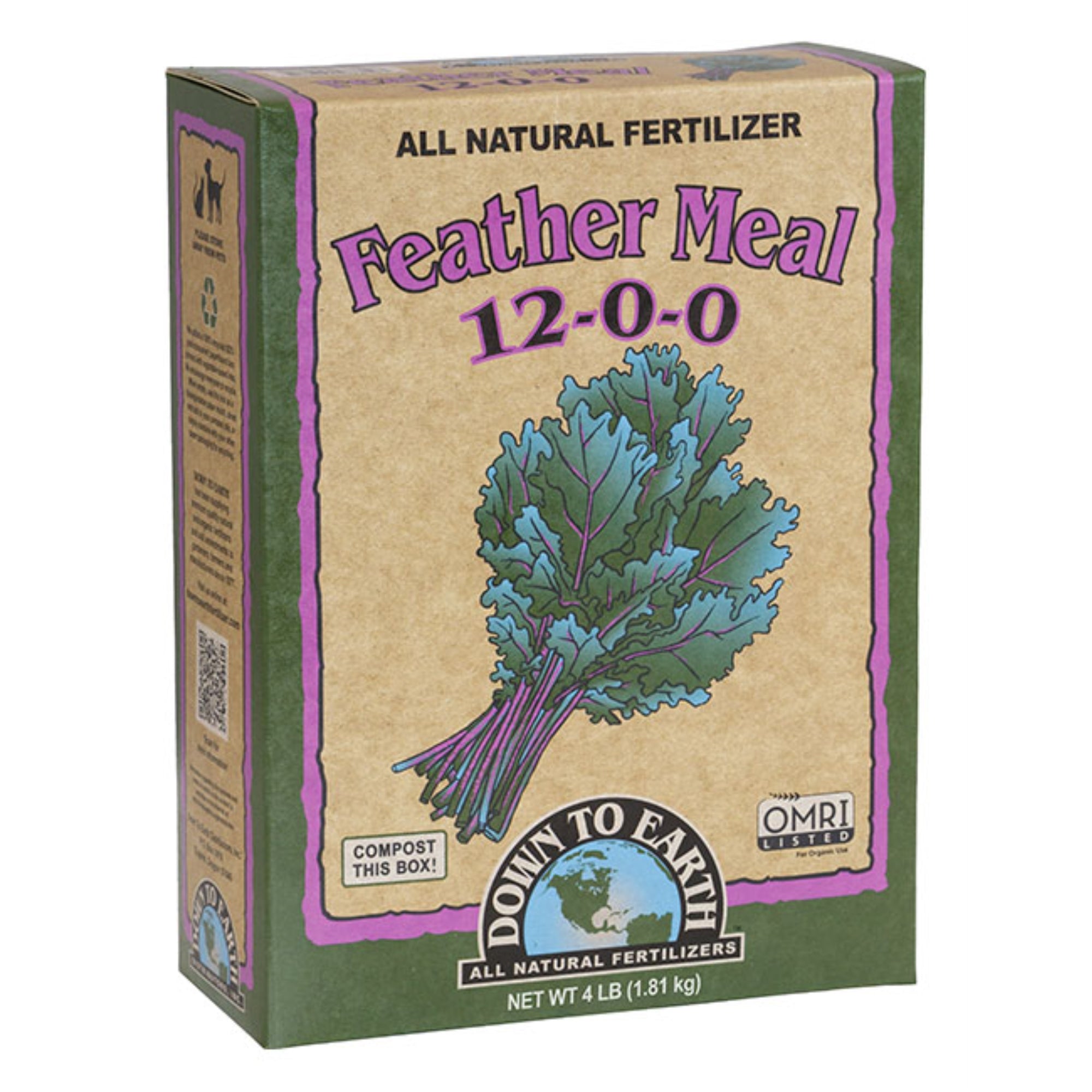 Down to Earth Organic Feather Meal Fertilizer Mix 12-0-0