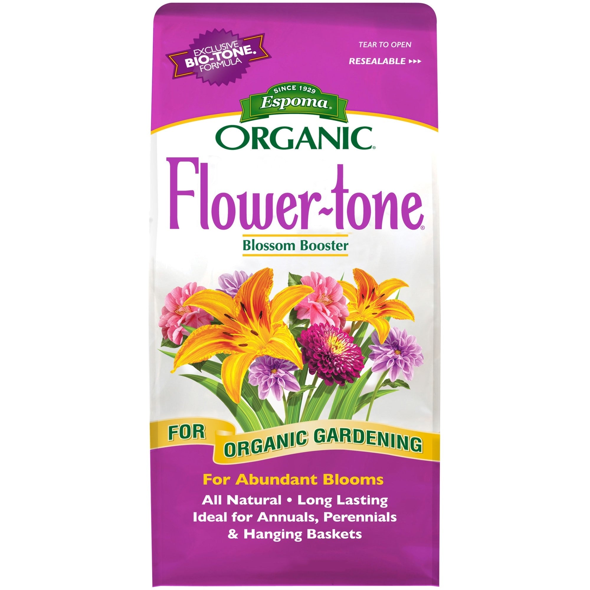 Espoma Organic Flower-tone 3-4-5 Blossom Booster for Organic Gardening for Flowers, Annuals, Perennials & Hanging Baskets