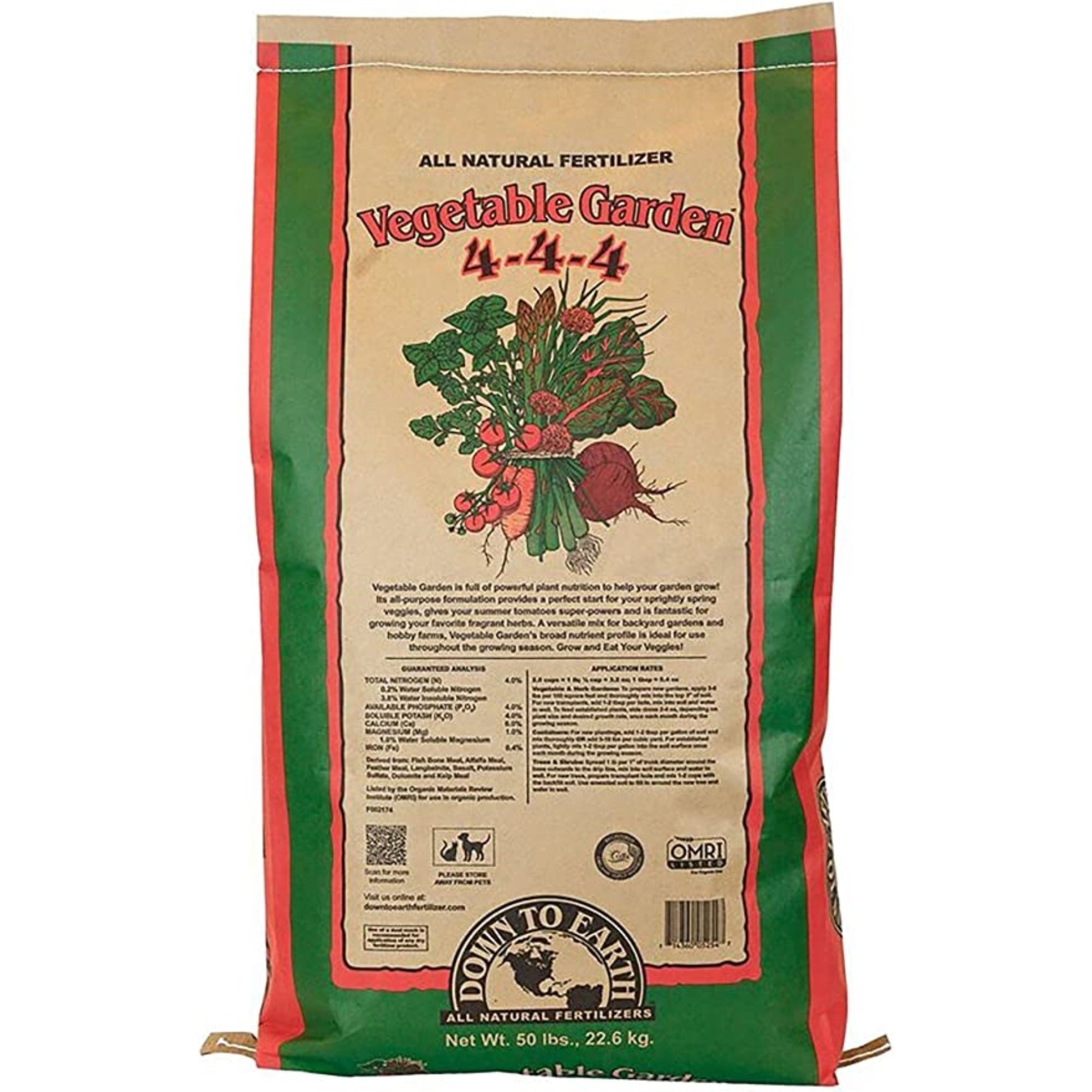 Down to Earth Organic Vegetable Garden Fertilizer 4-4-4