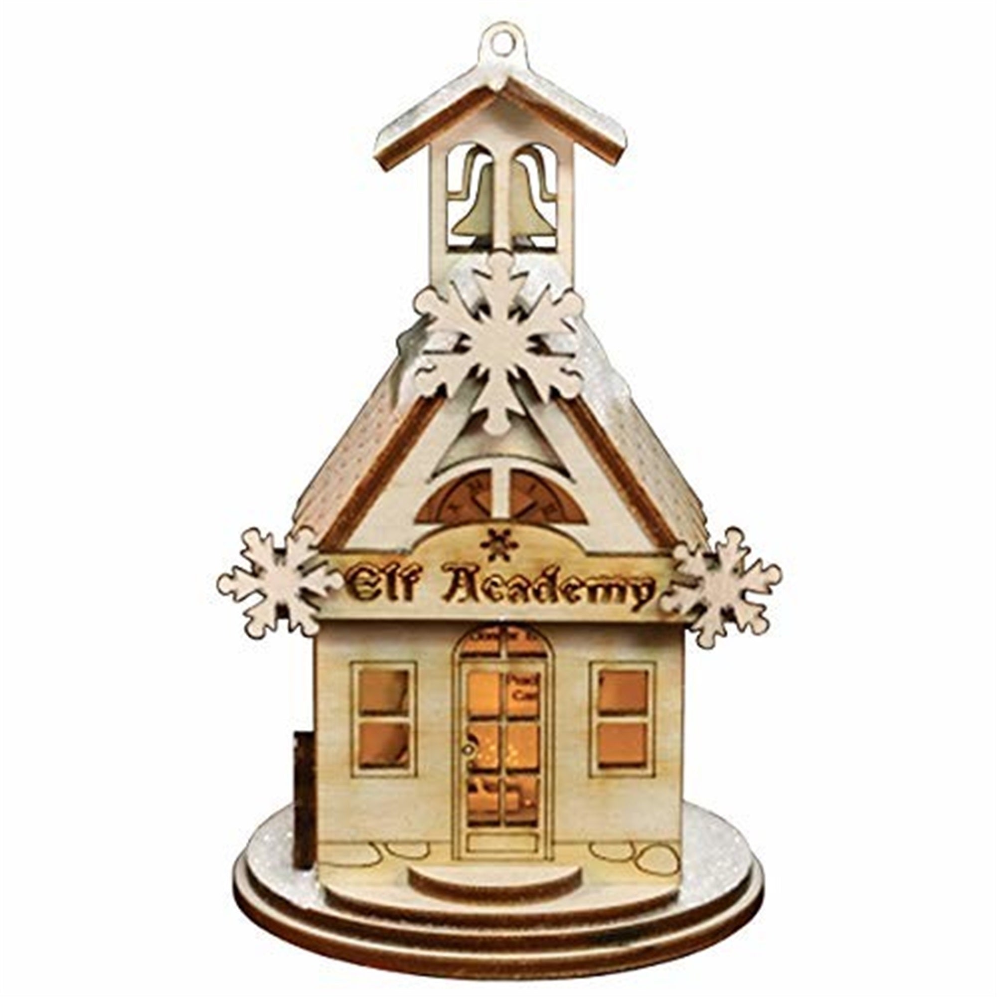 Old World Christmas Ginger Cottages Wooden Ornament for Christmas Tree, Elf Academy One Room School
