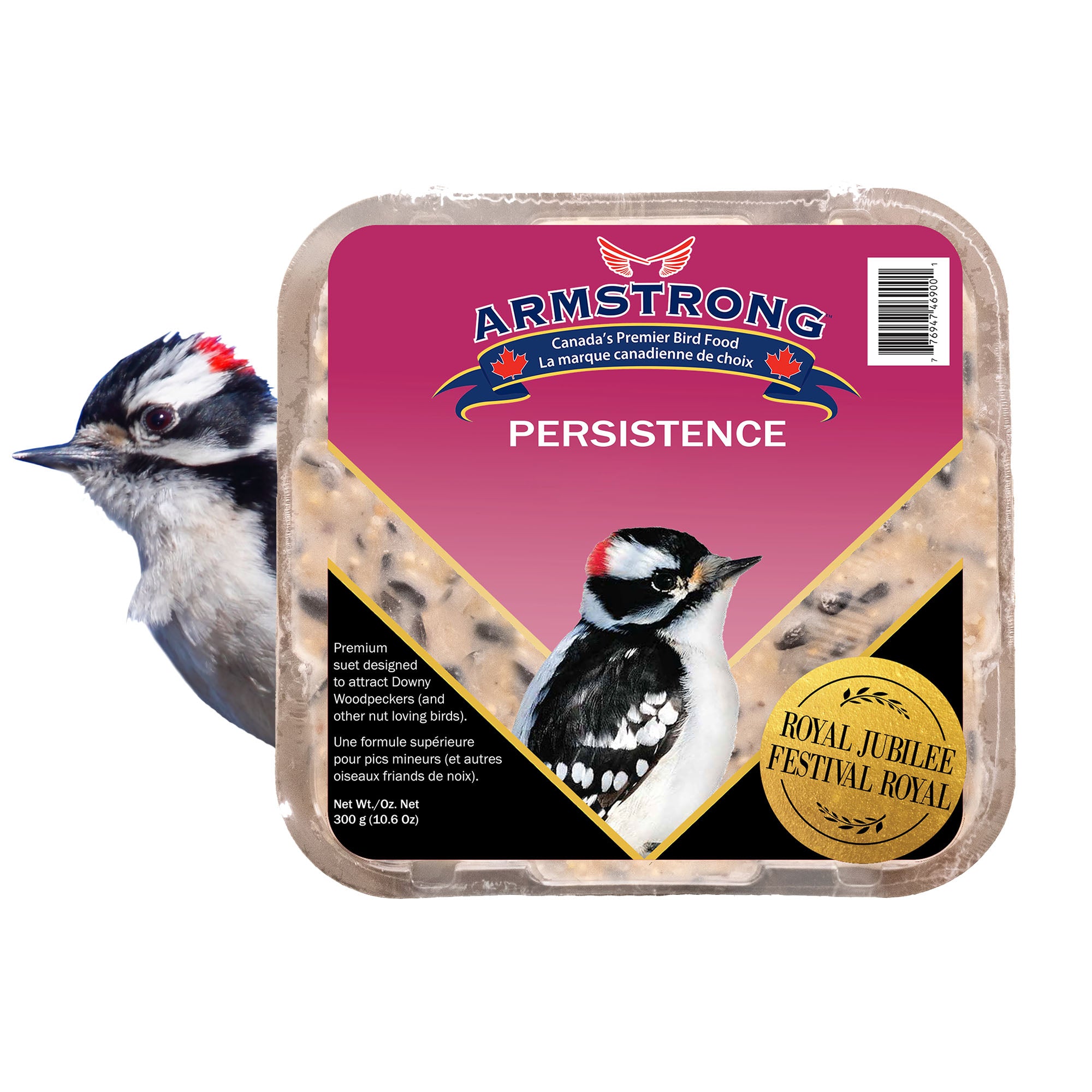 Armstrong Wild Bird Food Royal Jubilee Persistence Suet Blend for Woodpeckers, 10.6oz (Pack of 3)