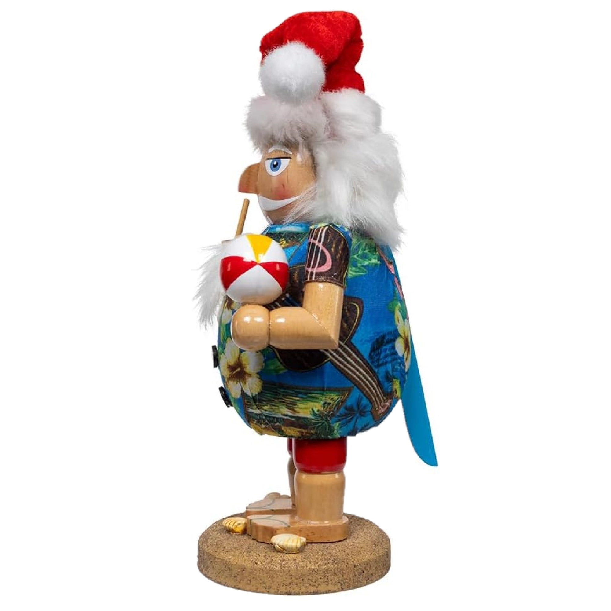 Kurt Adler Wooden Nutcracker Collection, Tropical Beach Santa, 9in