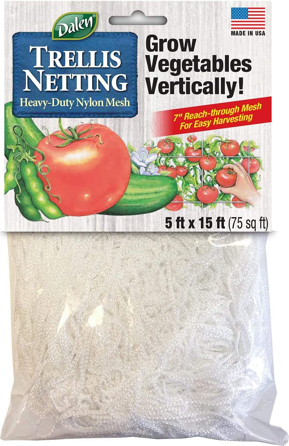 Dalen Products Trellis Nylon Mesh Netting for Vertical Growing Crops - 5 x 15 ft