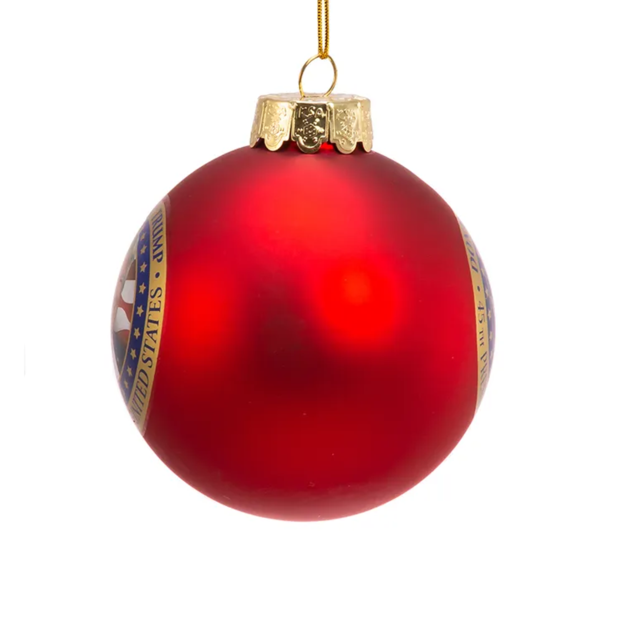 Kurt Adler President Trump Glass Ball Christmas Ornament, 80mm