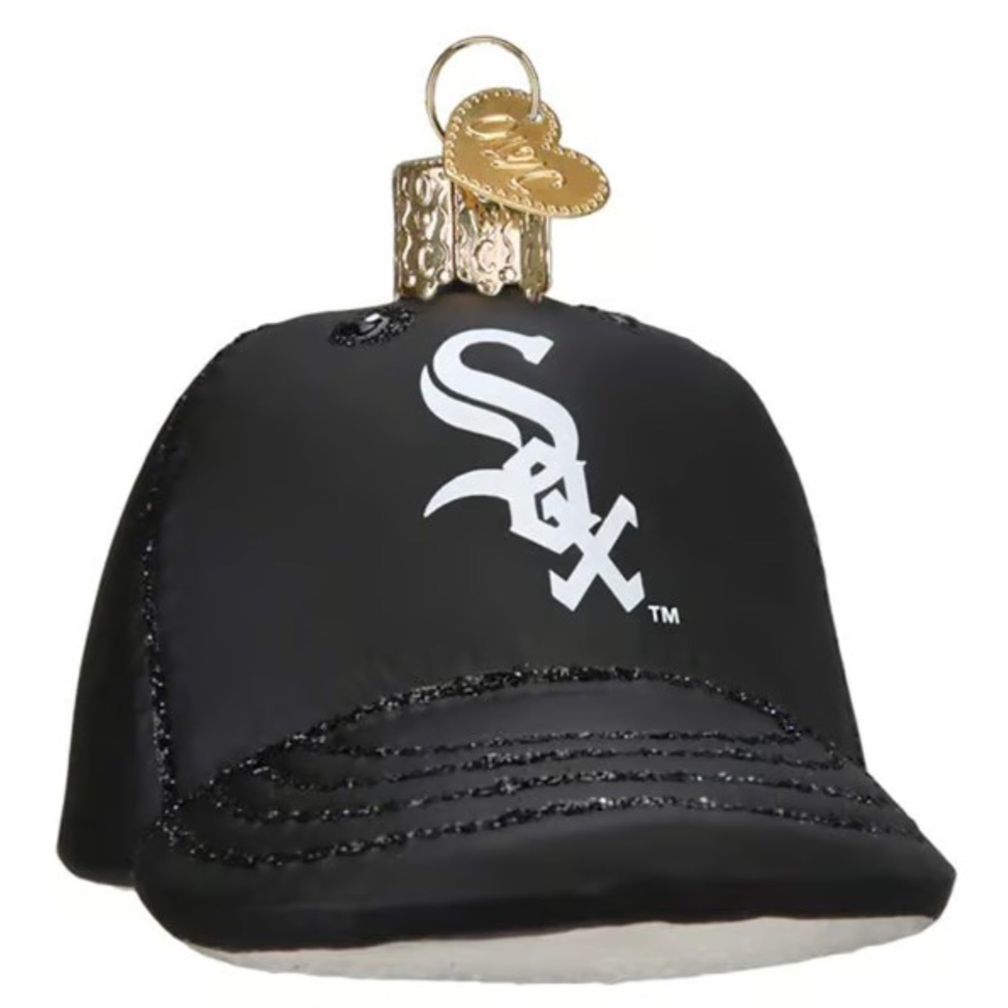 Old World Christmas Blown Glass Ornament for Christmas Tree, Chicago White Sox Baseball Cap