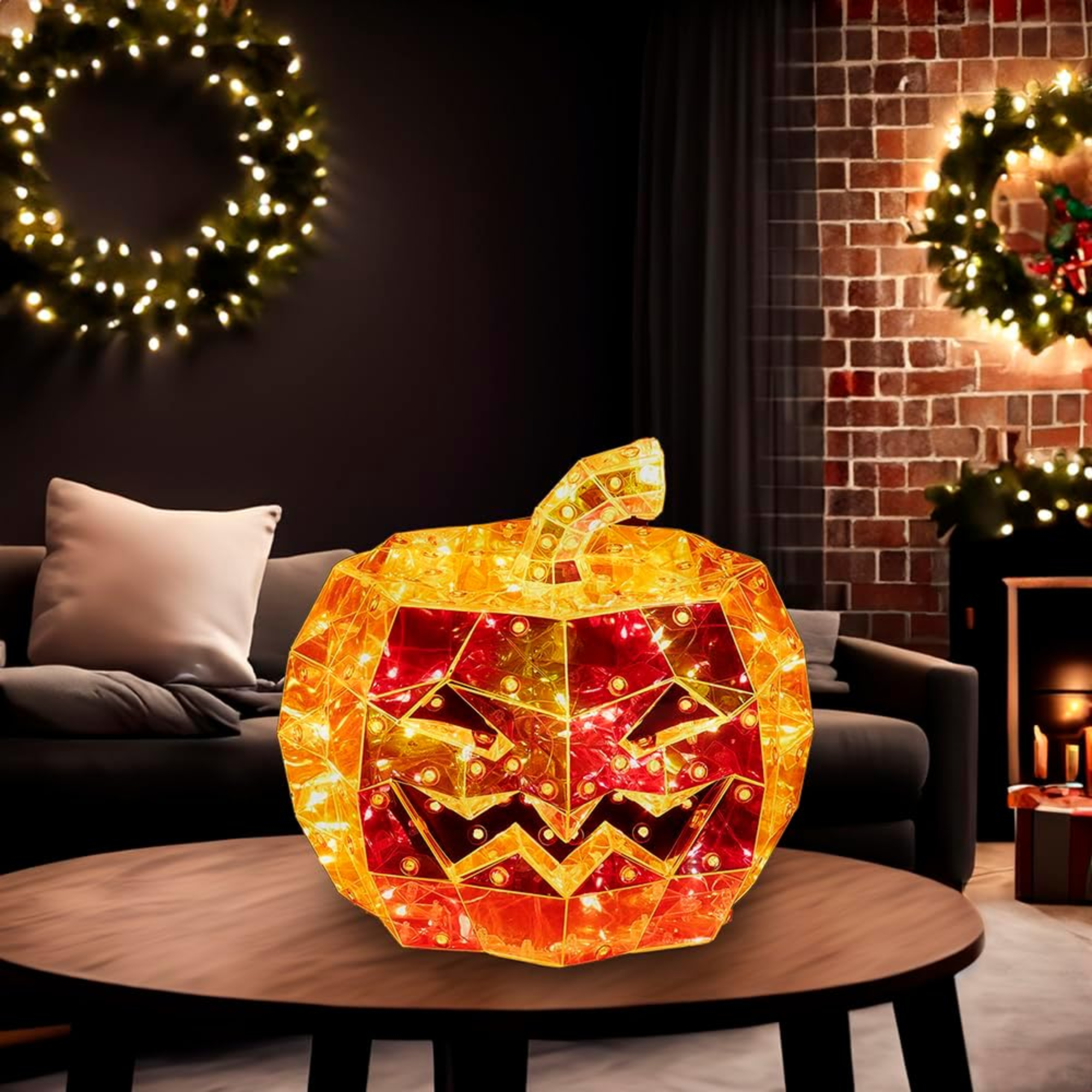 Kurt Adler Pre-Lit Iridescent Jack-O-Lantern, 6.5in